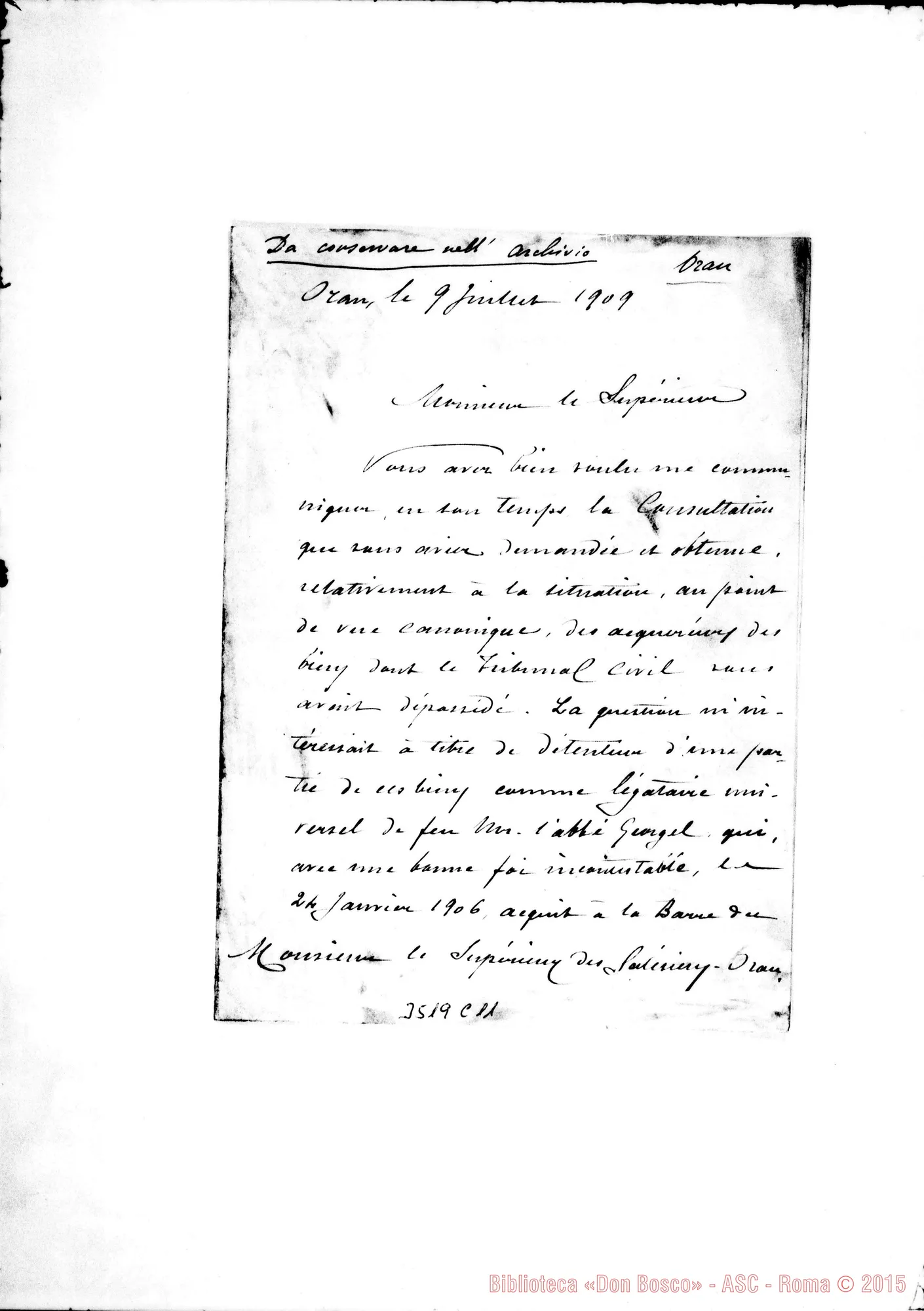Fotogramma C 11 — Ph. Alliser-Monsieur le Supérieur. Oran, 9-07-1909