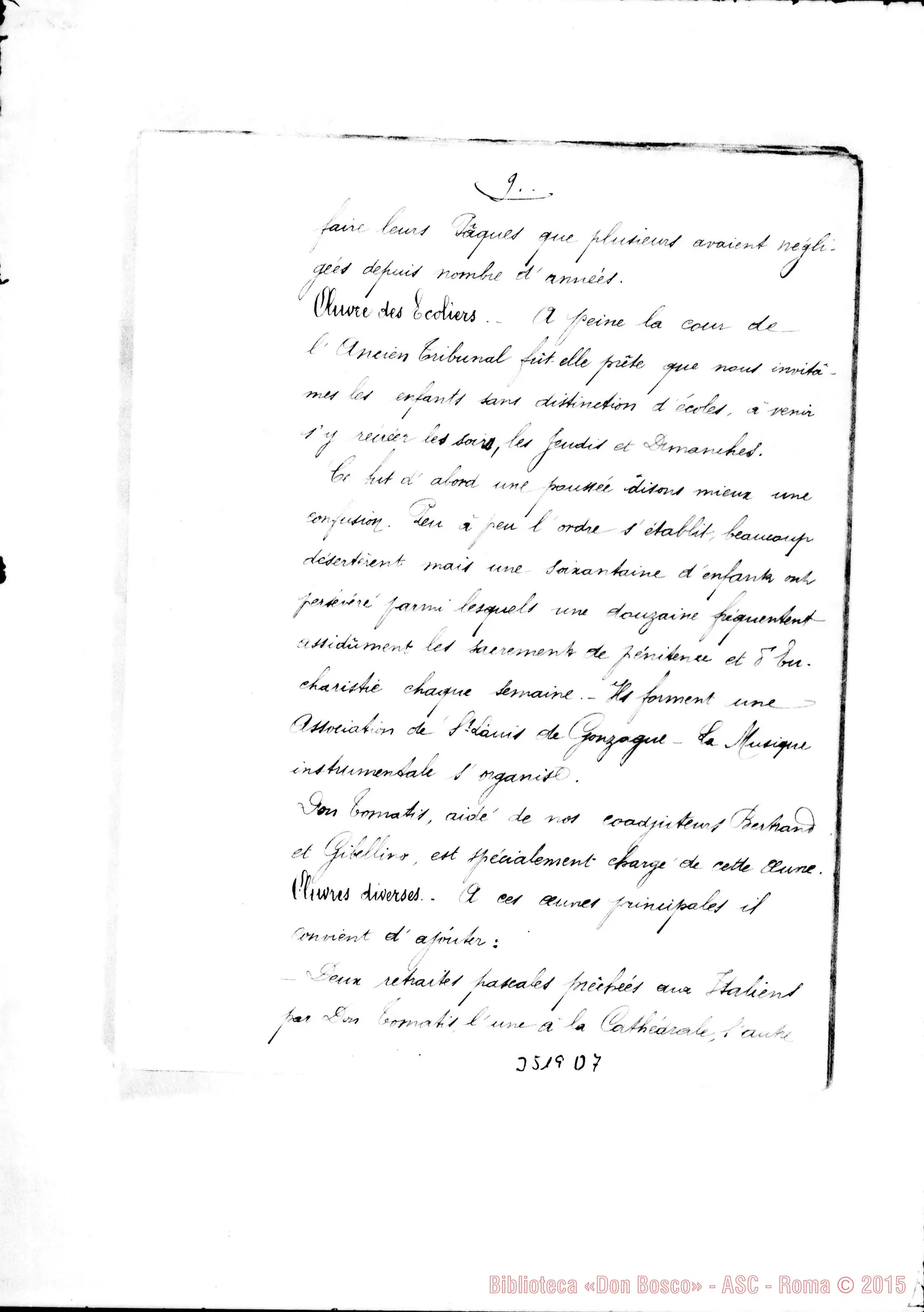 Fotogramma D 7 — «Rapport sur les Oeuvres Salésiennes d’Oran». Don Bellamy, il 24-06-1892