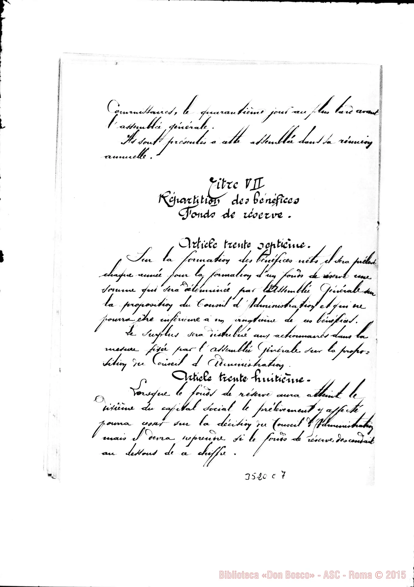 Fotogramma C 7 — «Status des Missions Africaines de Don Bosco A Oran». 13-05-1893