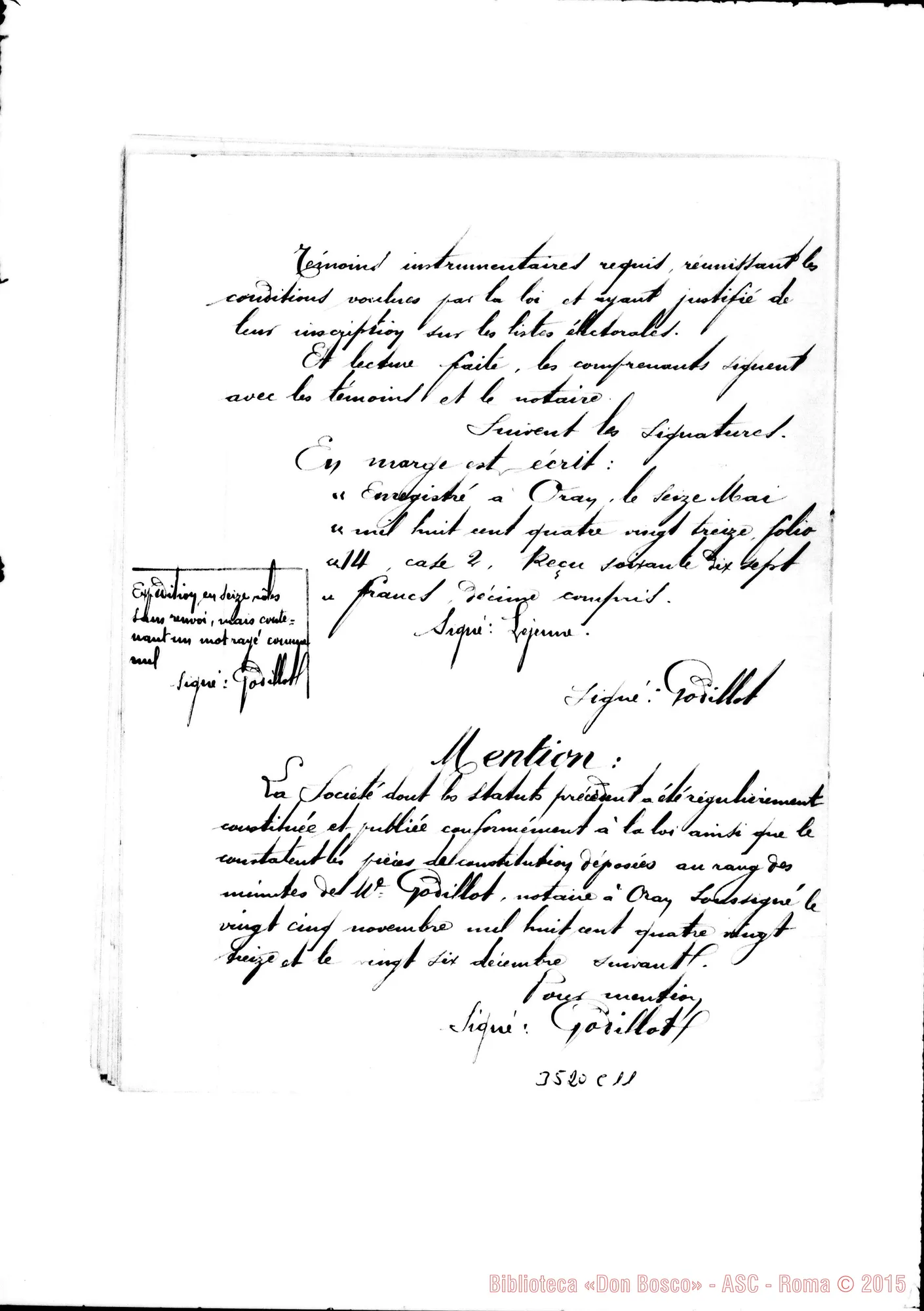 Fotogramma C 11 — «Status des Missions Africaines de Don Bosco A Oran». 13-05-1893