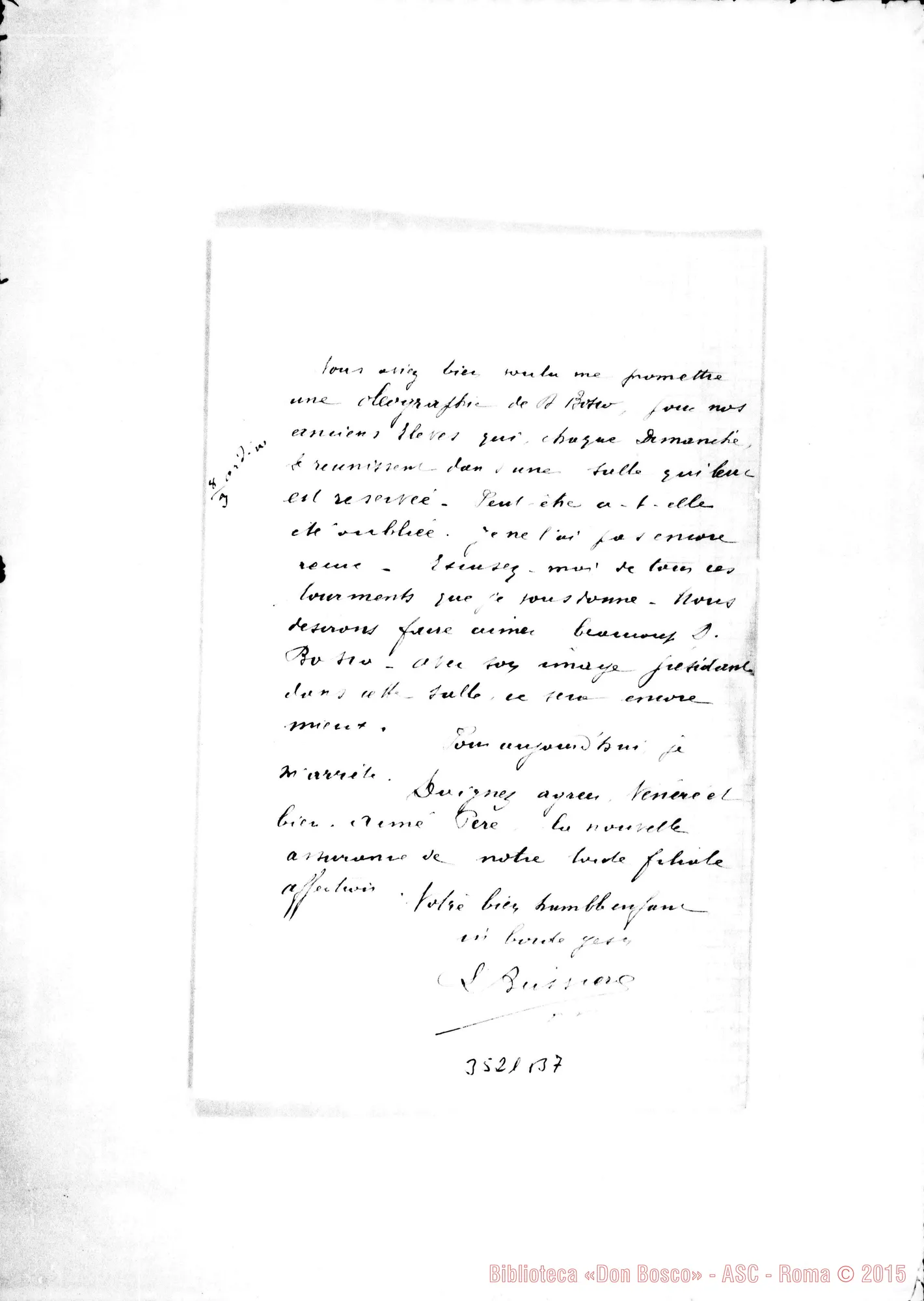 Fotogramma B 7 — Don Leone Béissière-Vénéré Pére. Oran, 4-03-1901 Autogr. Rua