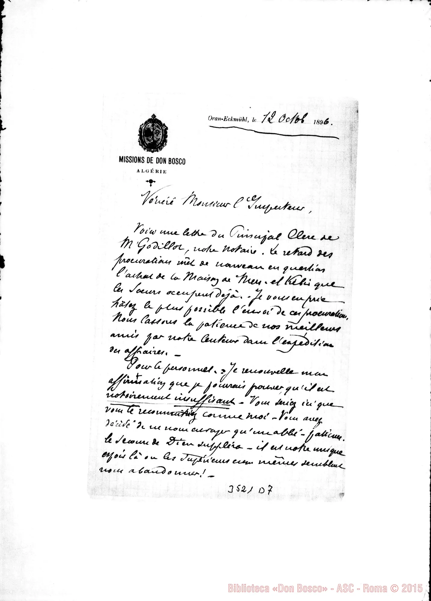 Fotogramma D 7 — Don Bellamy-Ispettore. Oran, 12-10-1896