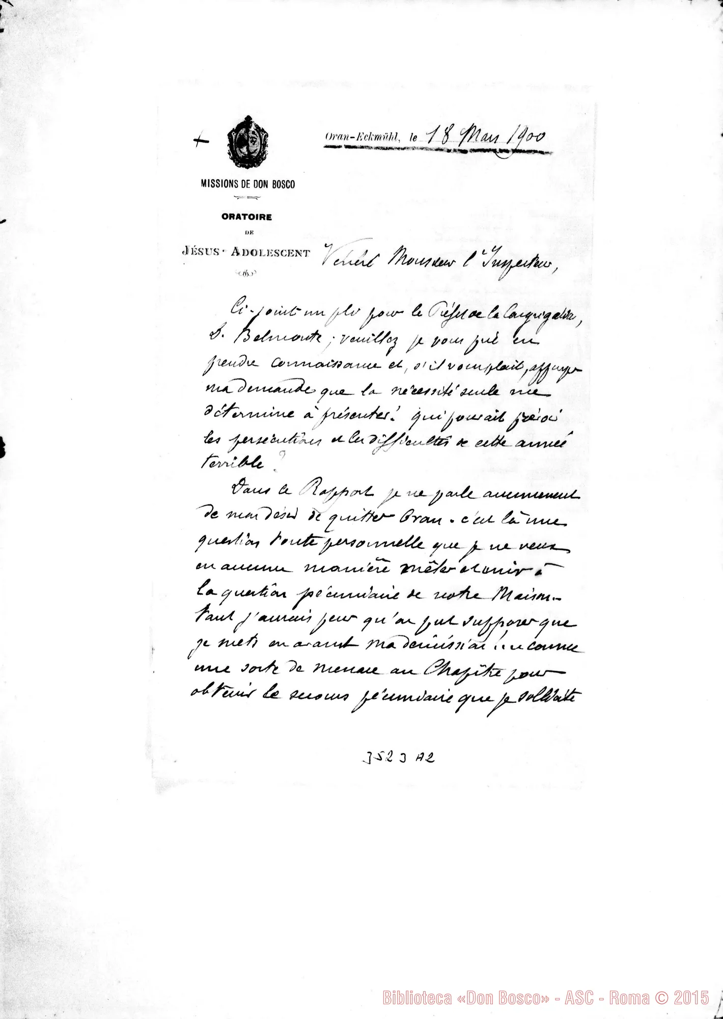 Fotogramma A 2 — Don Bellamy-Ispettore. Oran, 18-03-1900