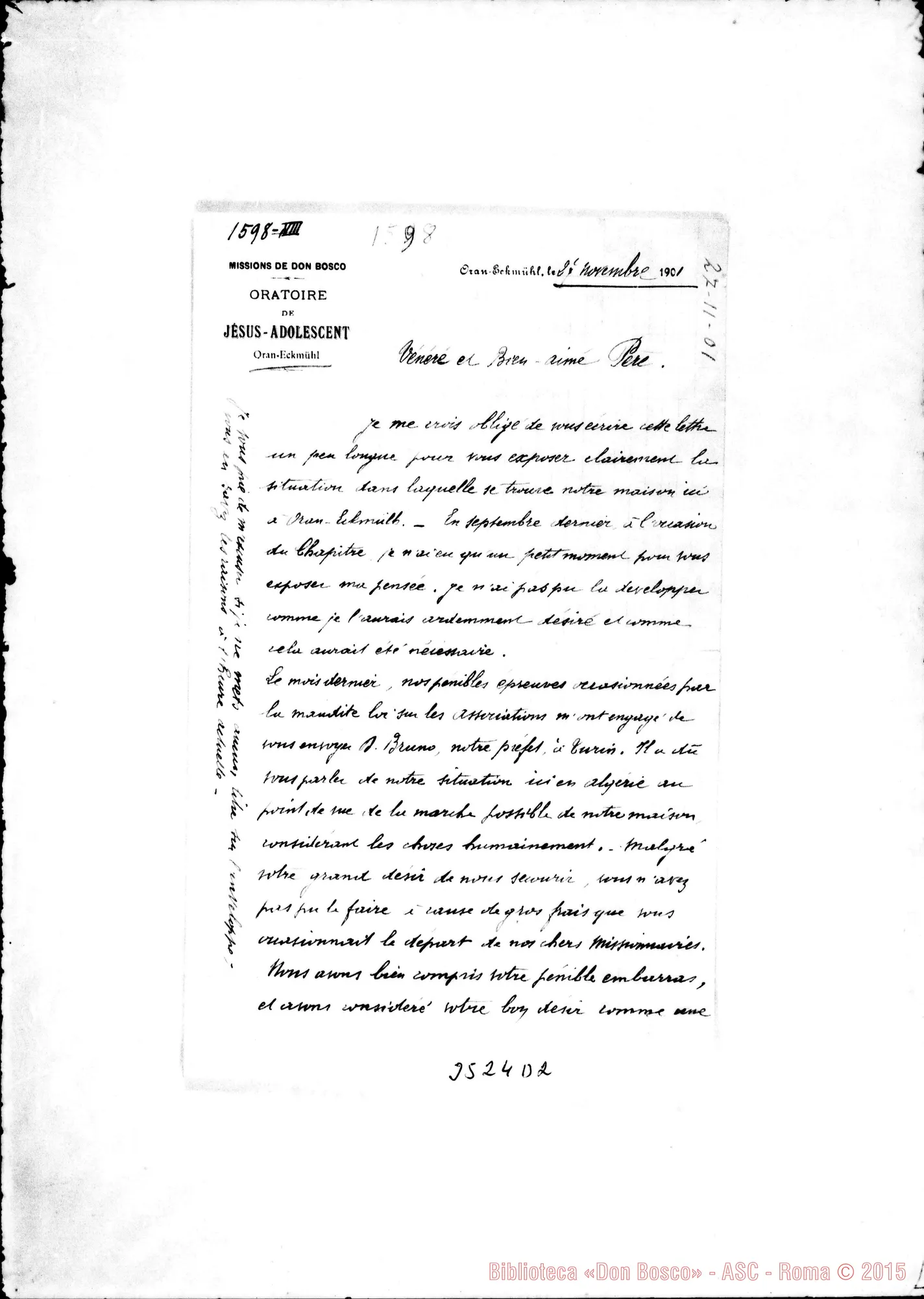 Fotogramma D 2 — Don Béssière-Aimé Père. Oran, 27-11-1901