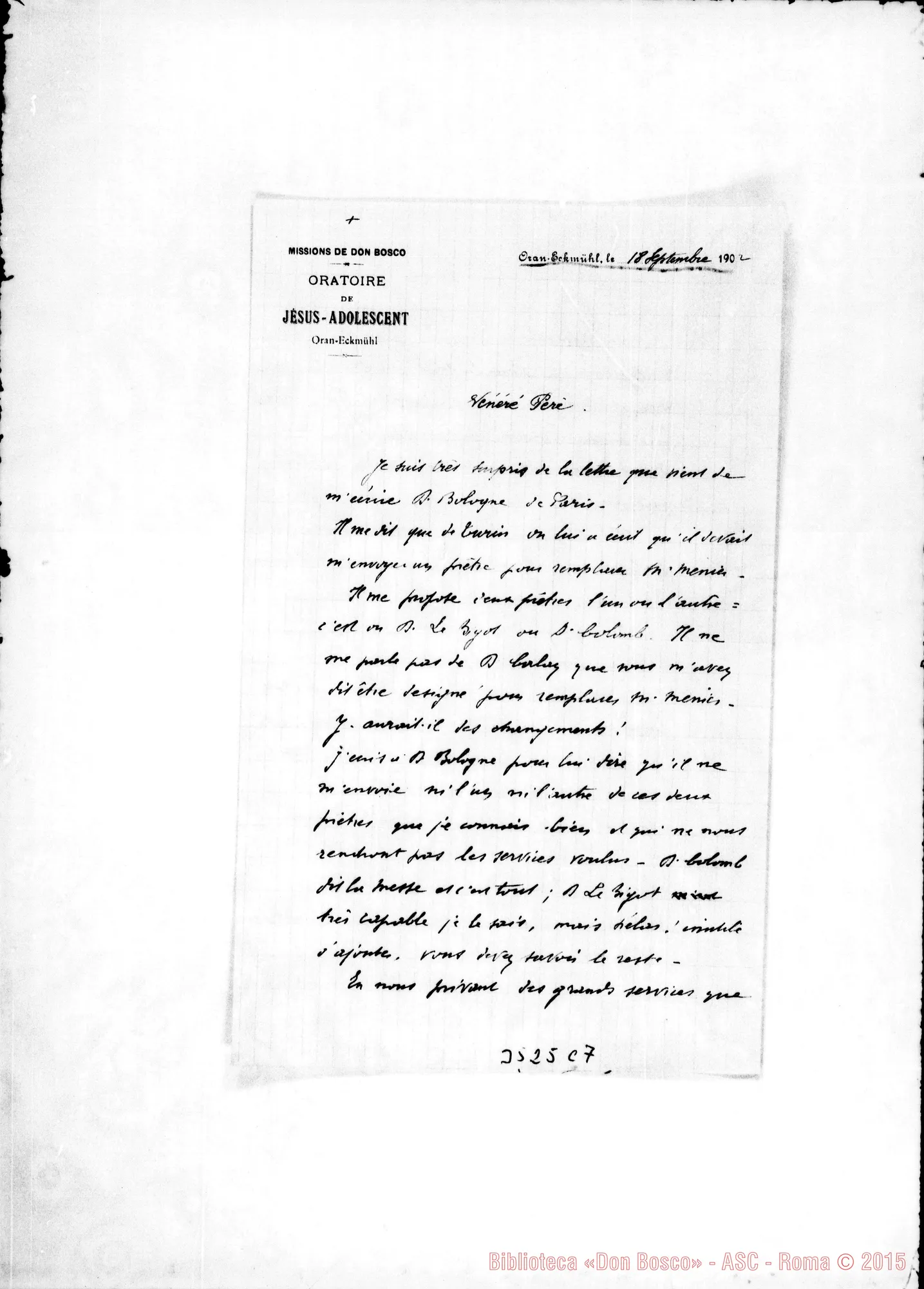 Fotogramma C 7 — Don Béssière-Vénéré Père. Oran, 18-09-1902