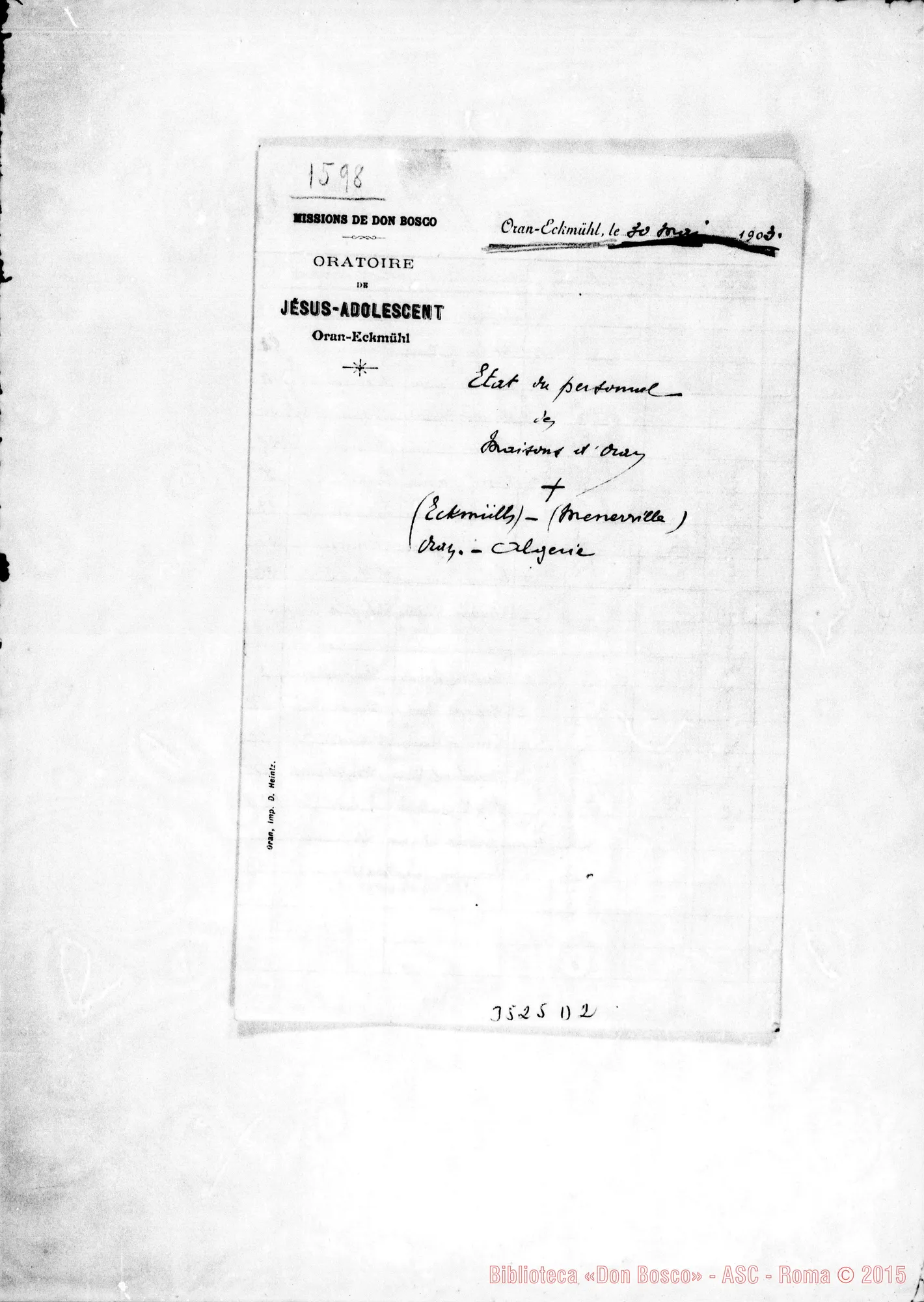 Fotogramma D 2 — Personale «des Maisons d’Oran».
