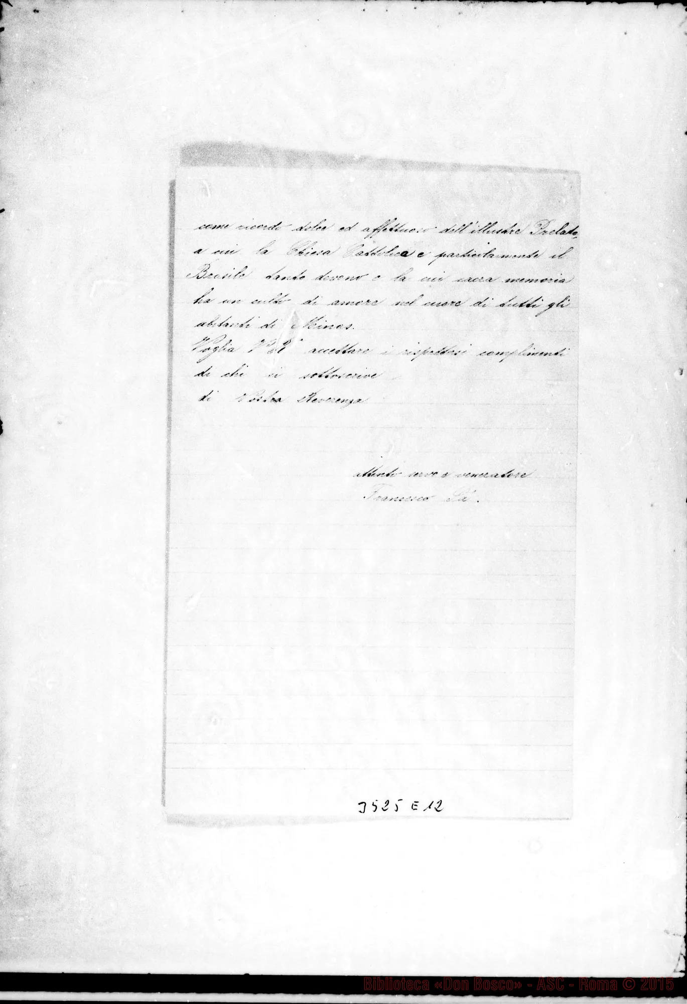 Fotogramma E 12 — Copia di lettere: del Vesc. di Camaco E del Seg. di Agricoltura