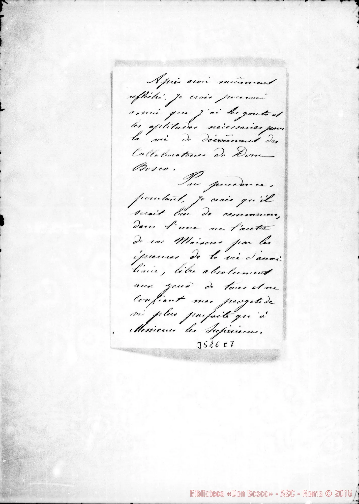 Fotogramma E 7 — A. Peraud-Monsieur le Directeur. Paris, 26-05-1887
