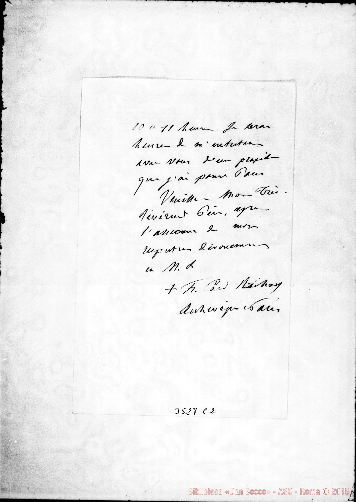 Fotogramma C 2 — Card. Frane. Maria Beniamino Richard, arciv. di Parigi-D. Rua. Autogr. Rua