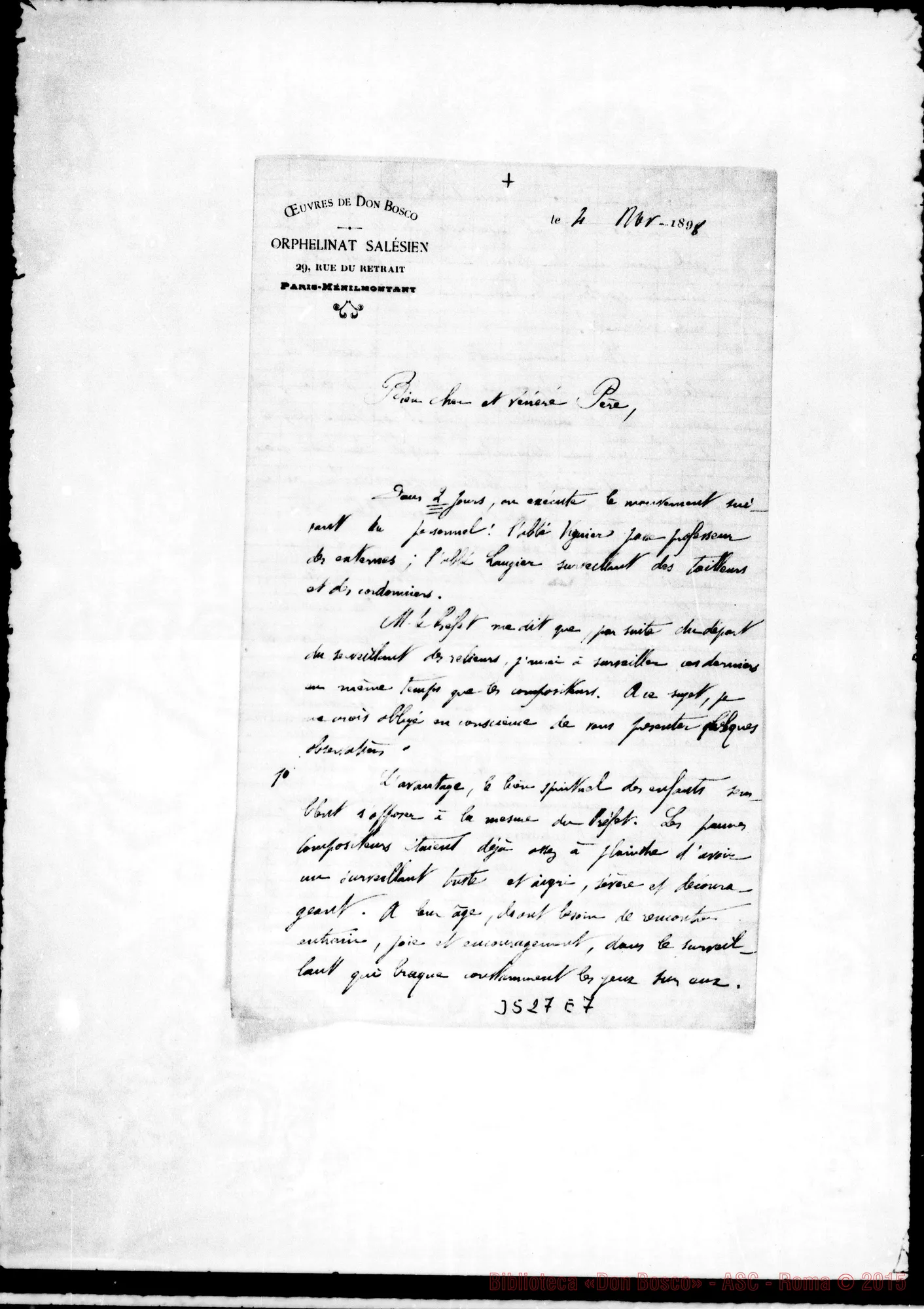 Fotogramma E 7 — Alessandro S.-Vénéré Père. Paris, 4-11-1898 (S. Souvestre)