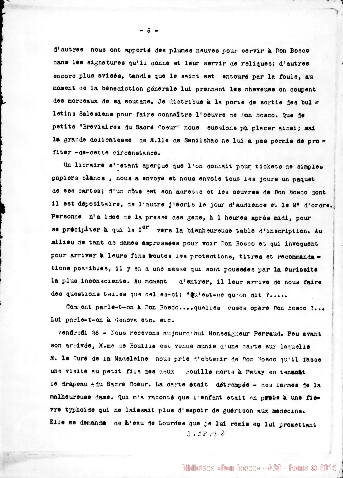 Fotogramma B 2 — Estratto del Memoriale della «Maison» di Parigi. 1883