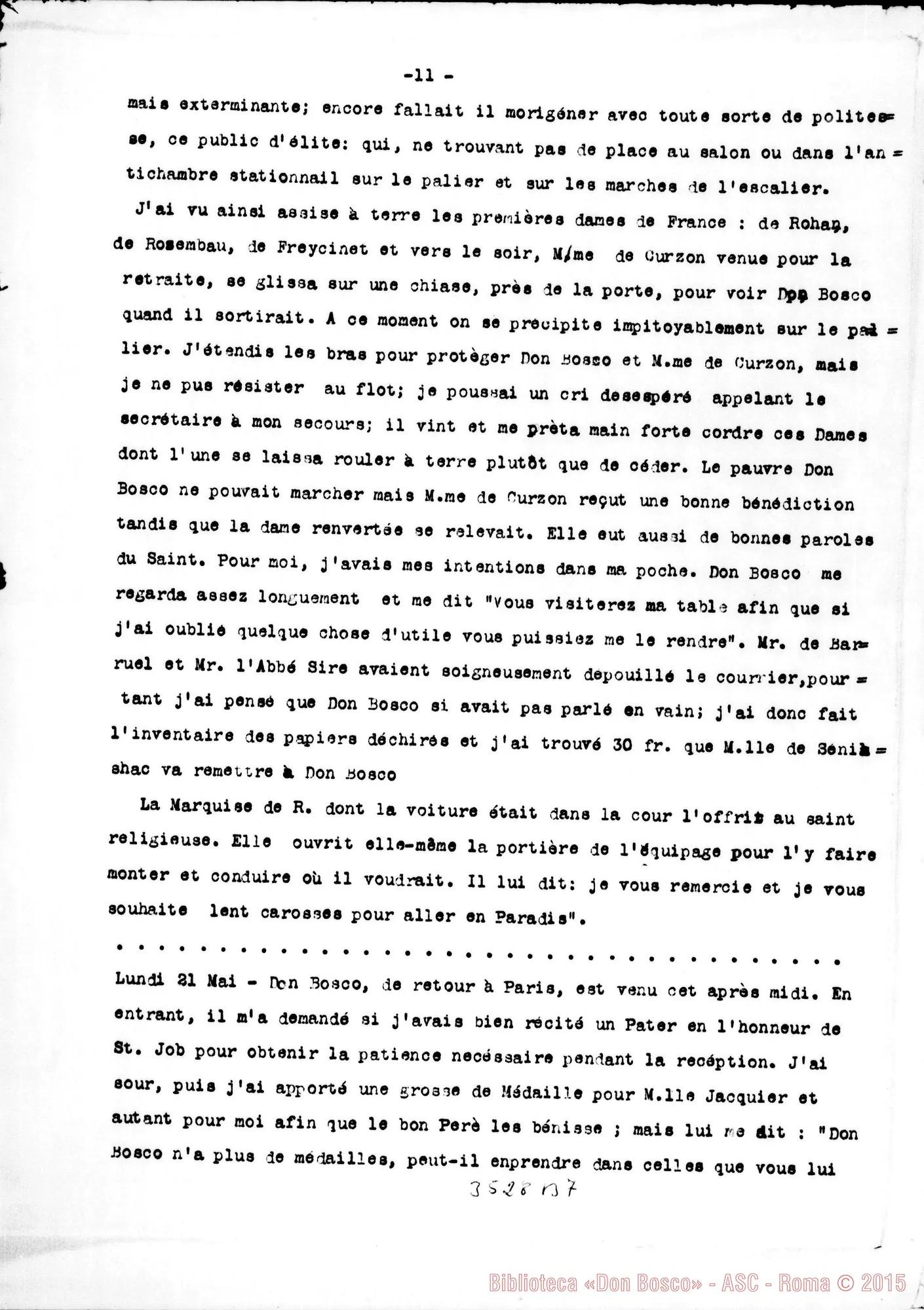 Fotogramma B 7 — Estratto del Memoriale della «Maison» di Parigi. 1883