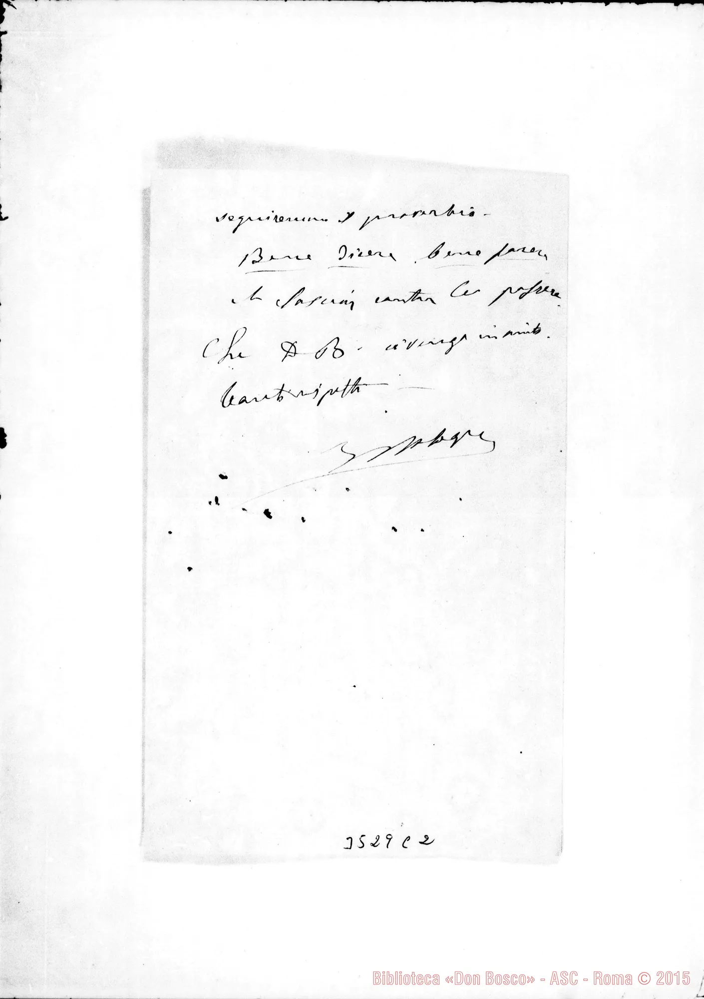 Fotogramma C 2 — Don Bologna-Don Rua, il 27-02-1902 Autogr. Rua