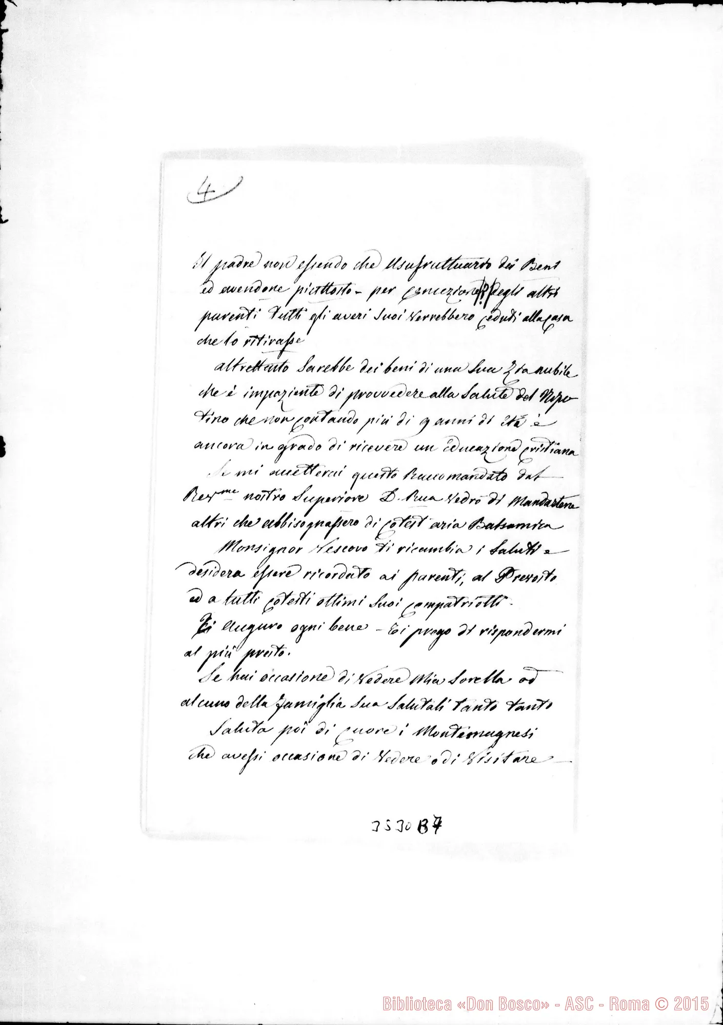 Fotogramma B 7 — Copie di lettere A Don Porta, 1895 E1897