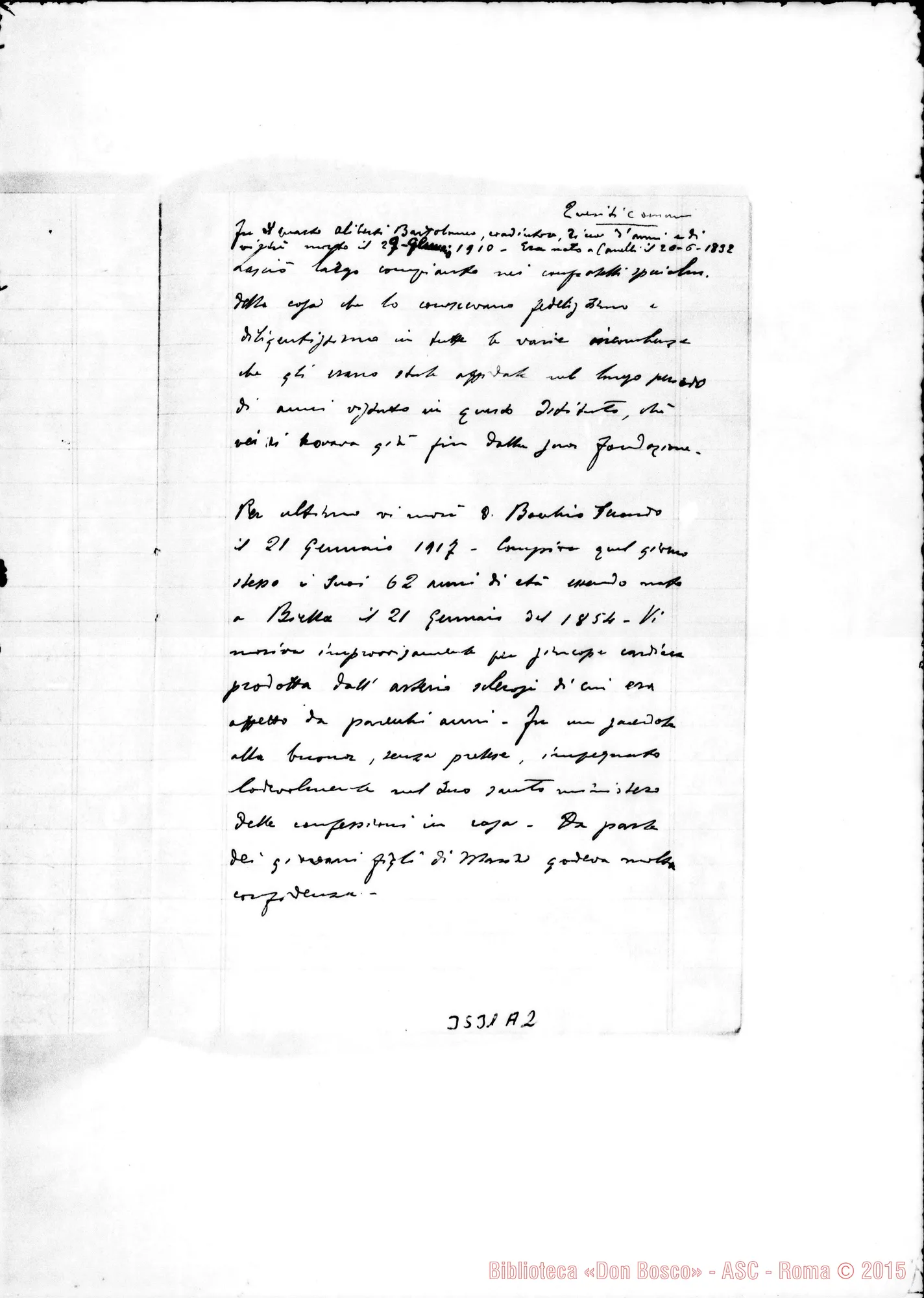 Fotogramma A 2 — Notizie A sussidio della Cronistoria