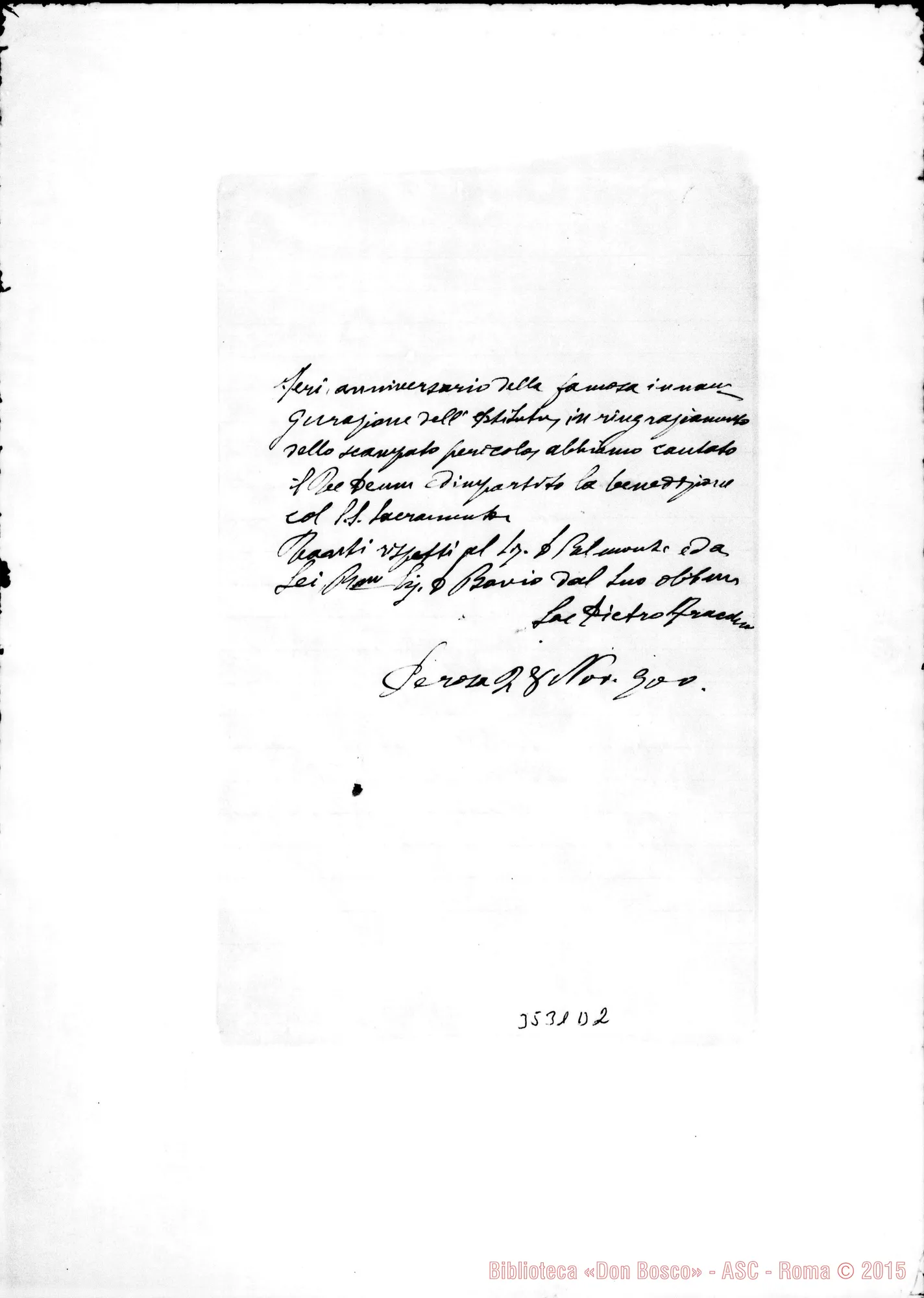 Fotogramma D 2 — Don Pietro Fracchia-Don Bovio. Perosa, 28-11-1900