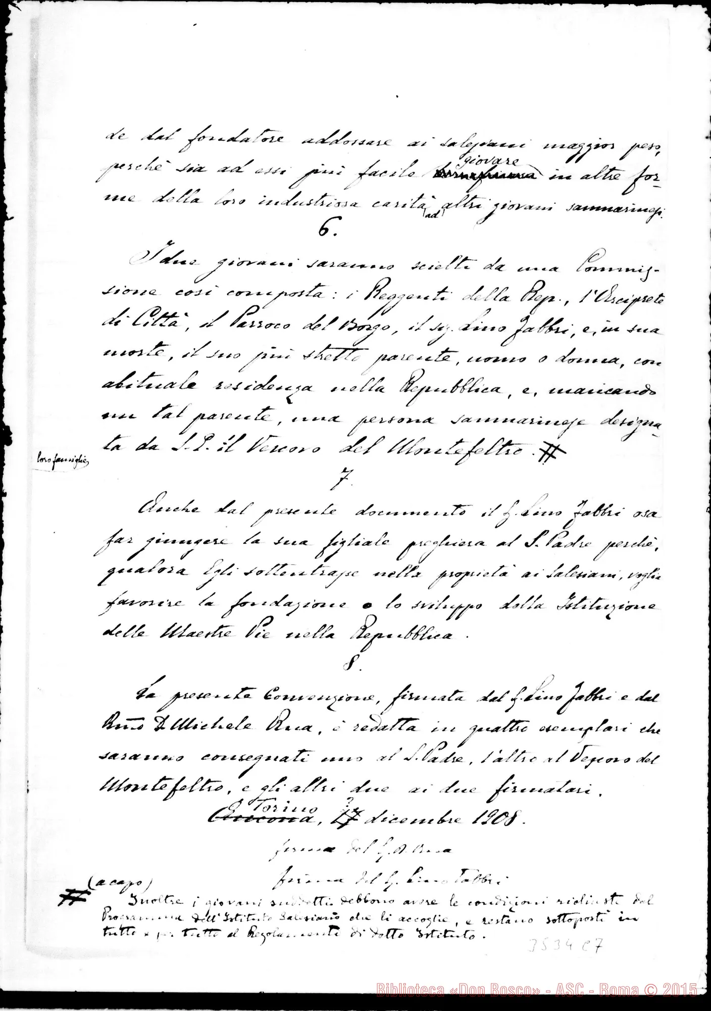 Fotogramma C 7 — Convenzione: abbozzo di Don Conelli
