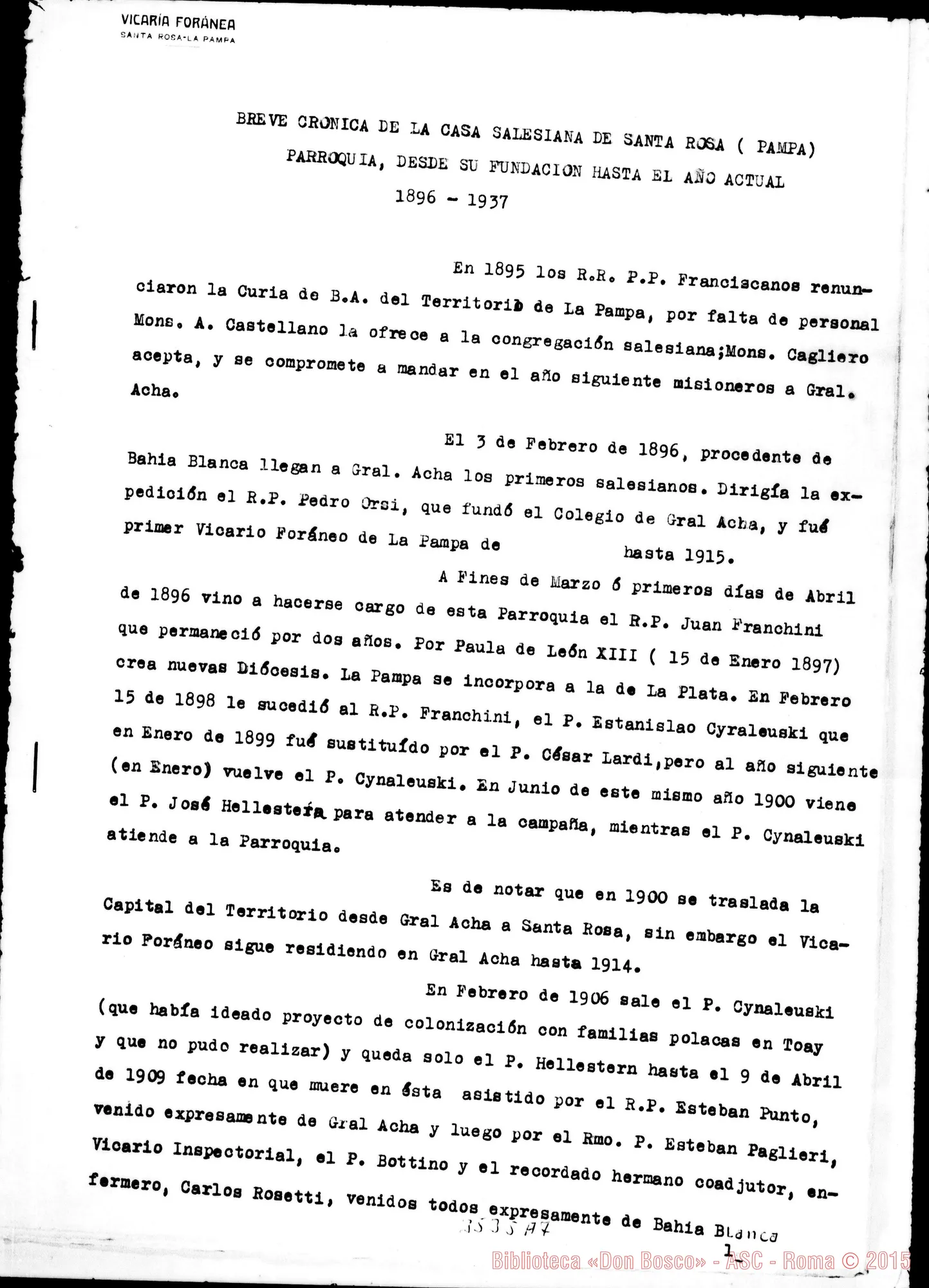 Fotogramma A 7 — Don Enrico Terraneo-Don Rinaldi. San Vito, 14-03-1909