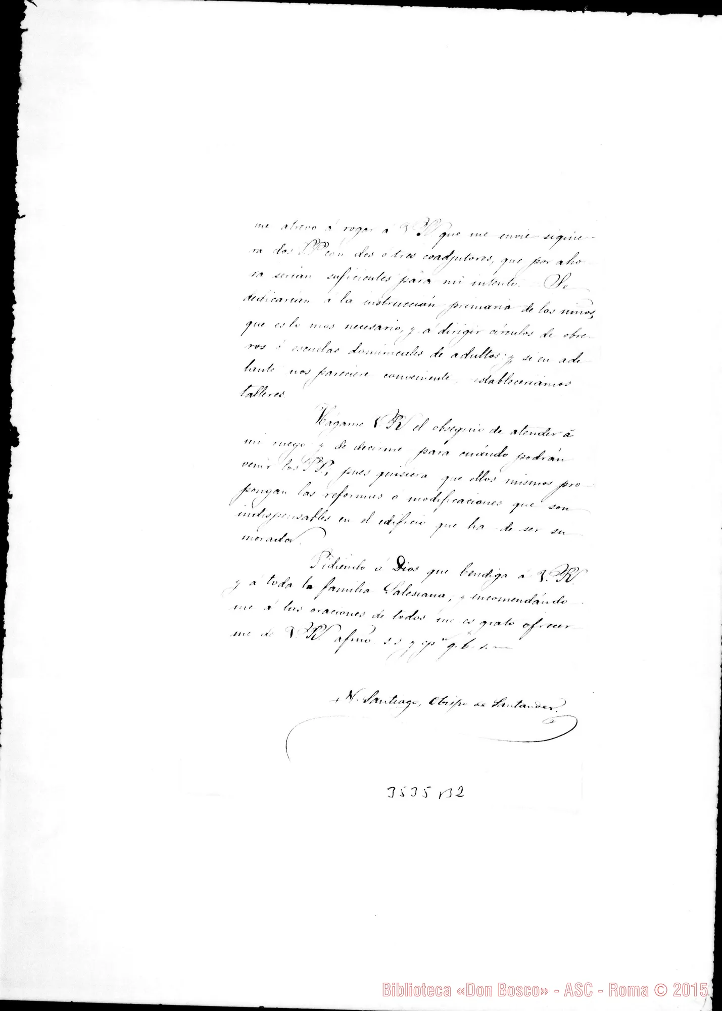 Fotogramma B 2 — Vincenzo Sánchez, vesc.-Don Rua. Santander, 26-07-1890 Autogr. Rua