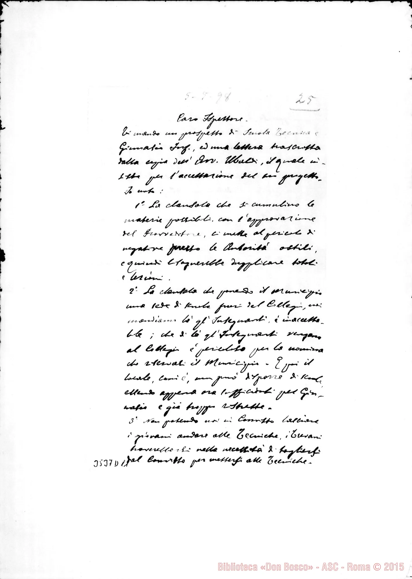 Fotogramma D 11 — Don Erminio Borio-Ispettore. Trevi, 5-05-1898