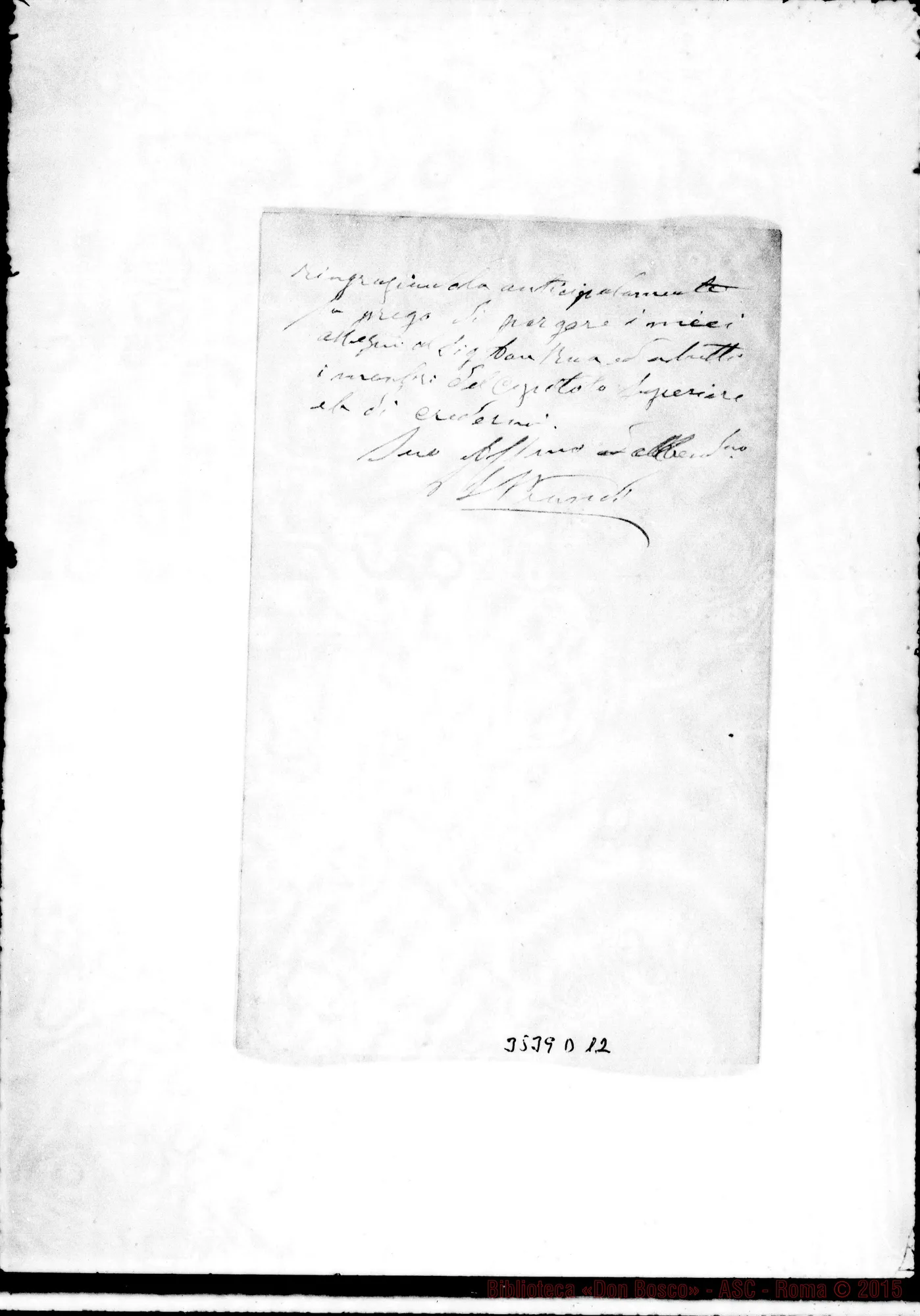Fotogramma D 12 — Don Prandi Lorenzo-Ispettore. Tunis, 18-01-1901