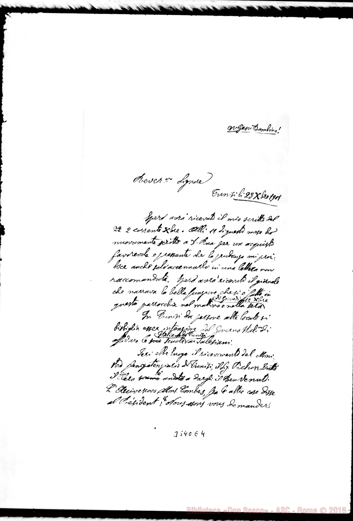 Fotogramma E 4 — Don Ghione Anacleto-Rev.do Sig. Tunis, 23-12-1901