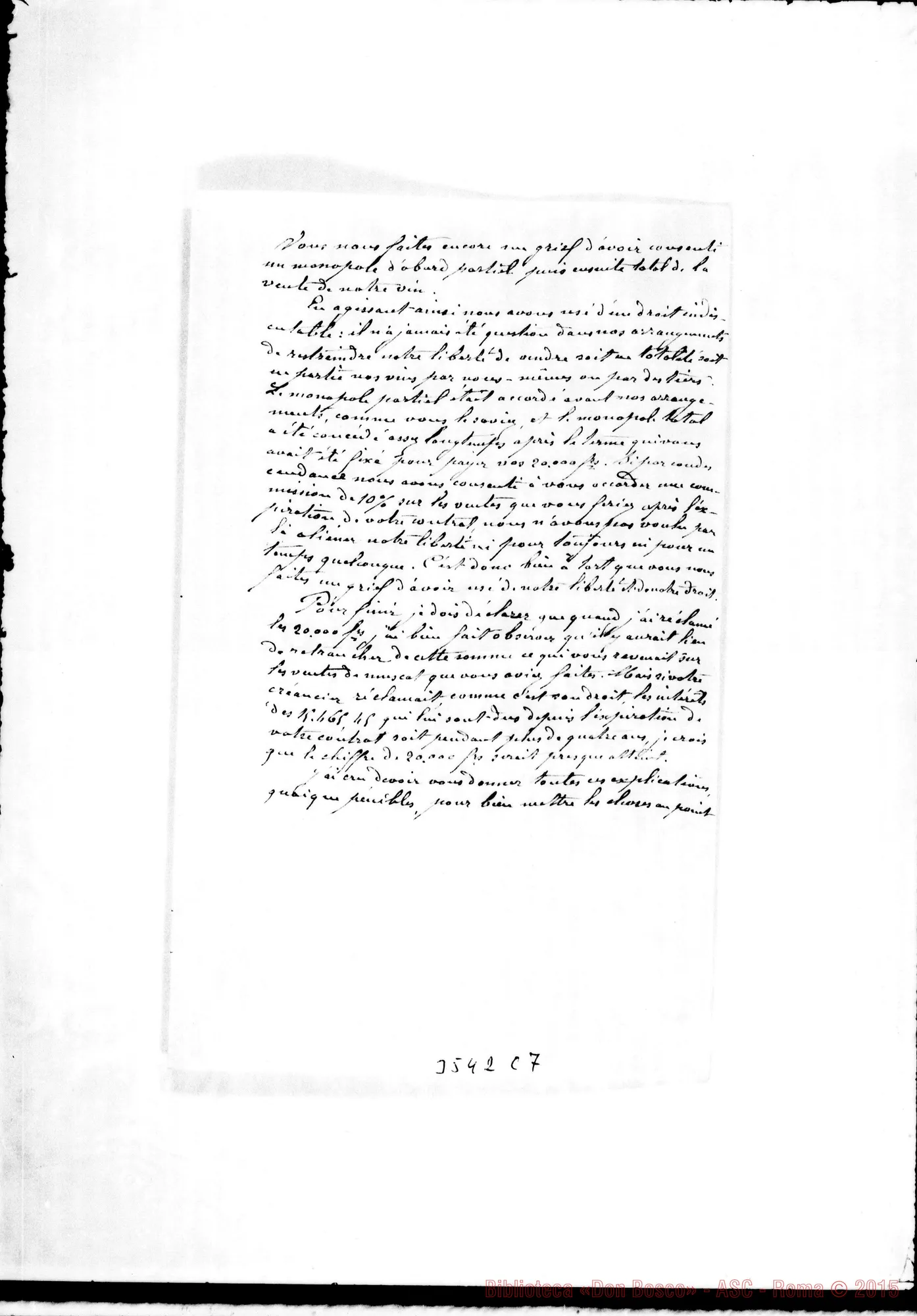 Fotogramma C 7 — Copia di lettera inviata A Don Josephidi. Tunis, 8-02-1906