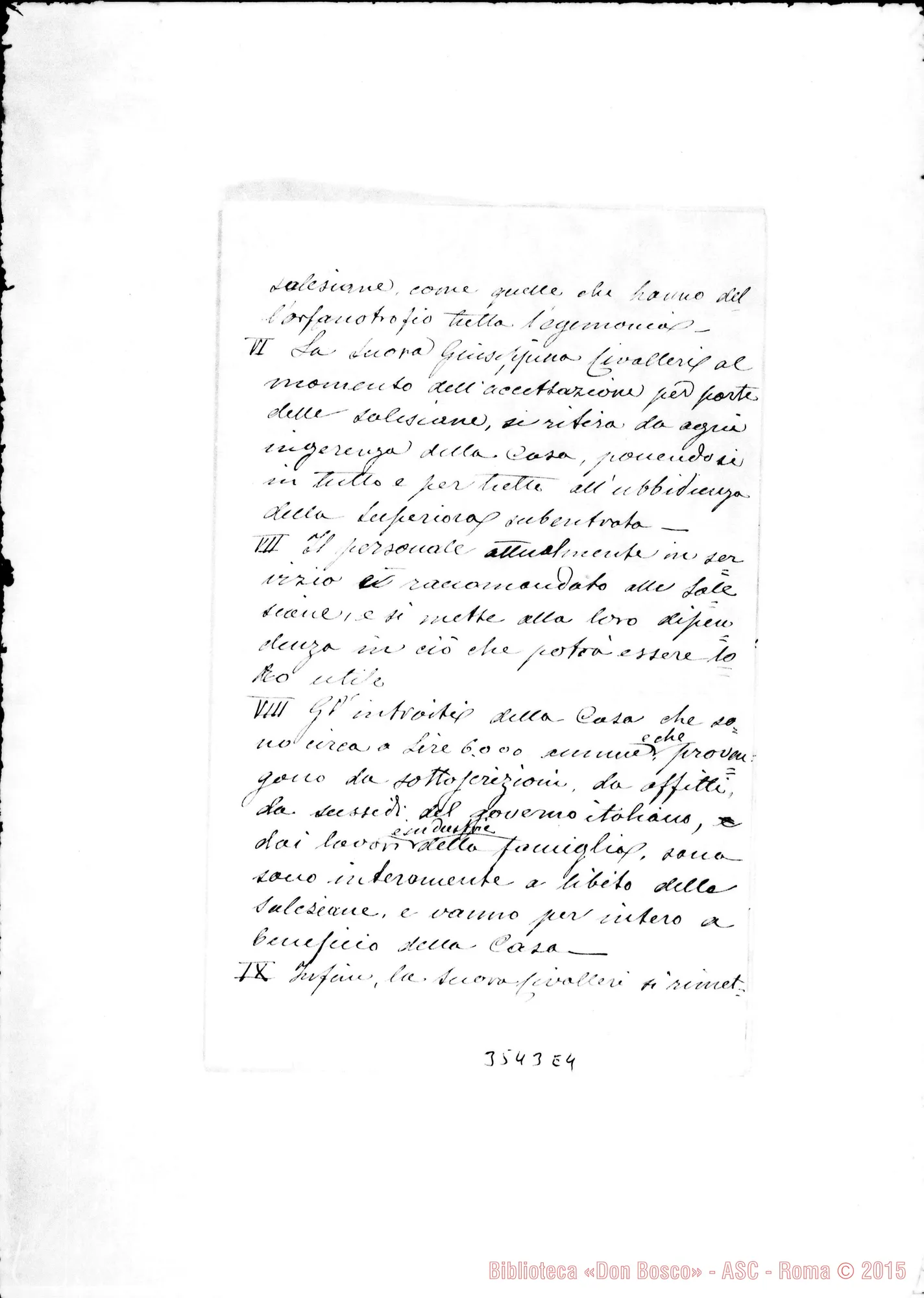 Fotogramma E 4 — Suor Giuseppina Civalleri: cessione