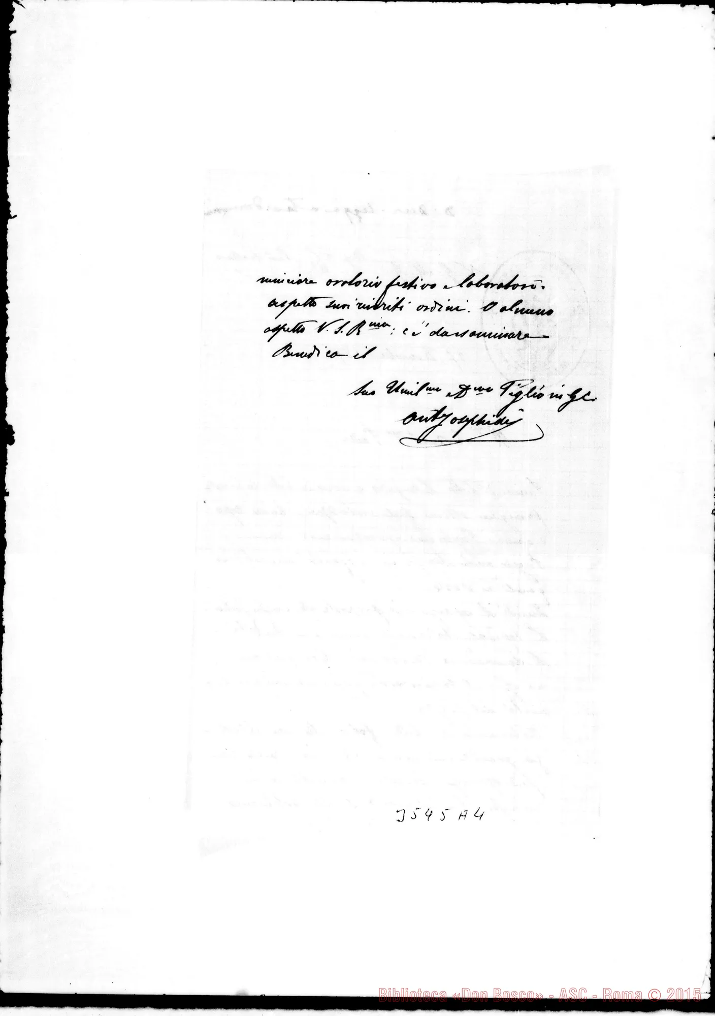 Fotogramma A 4 — Don Josephidi-Amat.mo Padre. La Marsa, 17-12-1895 Autogr. Rua