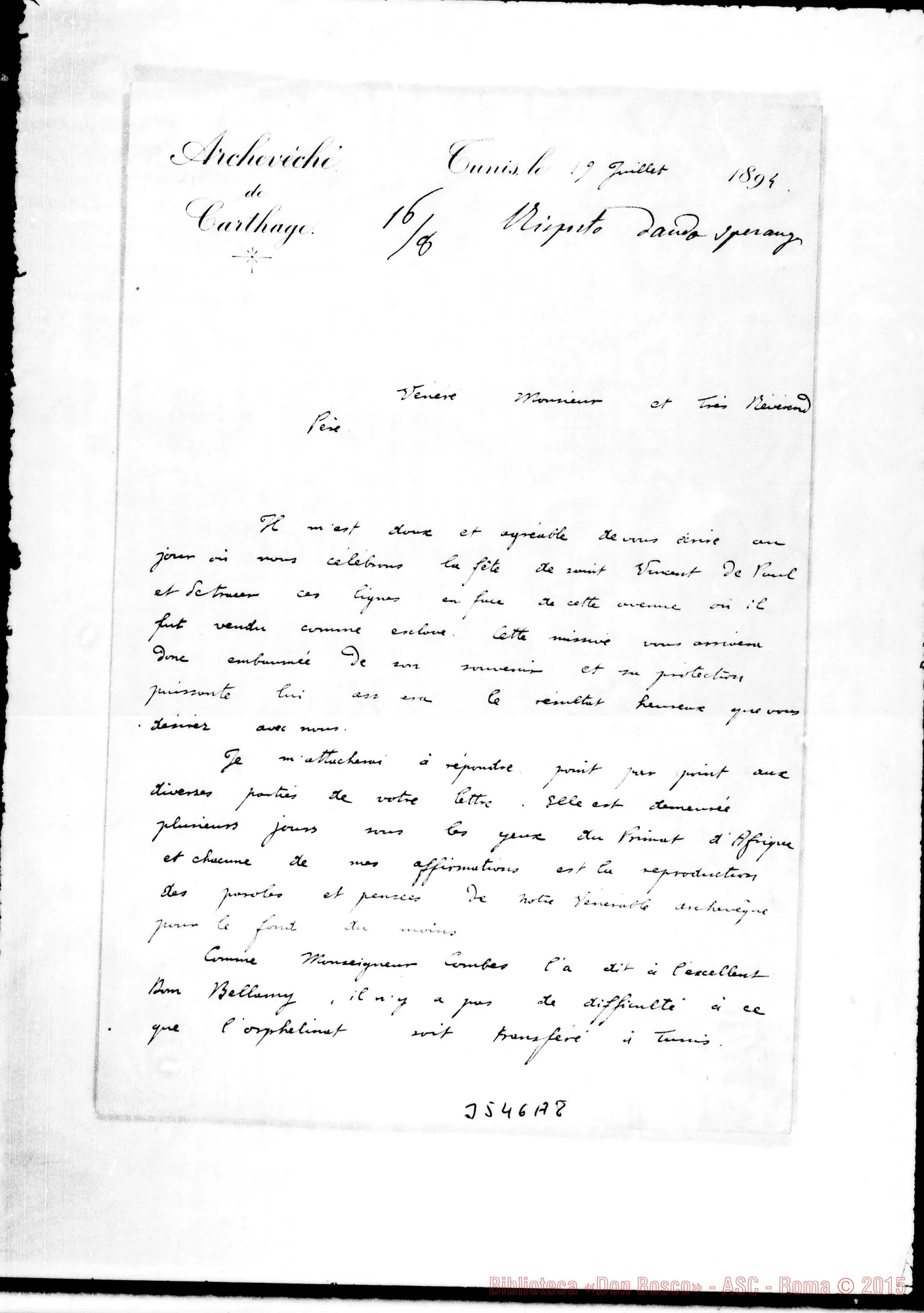 Fotogramma A 8 — Dall'Arcivescovato-Révérend Pére. Cartago, 19-07-1894