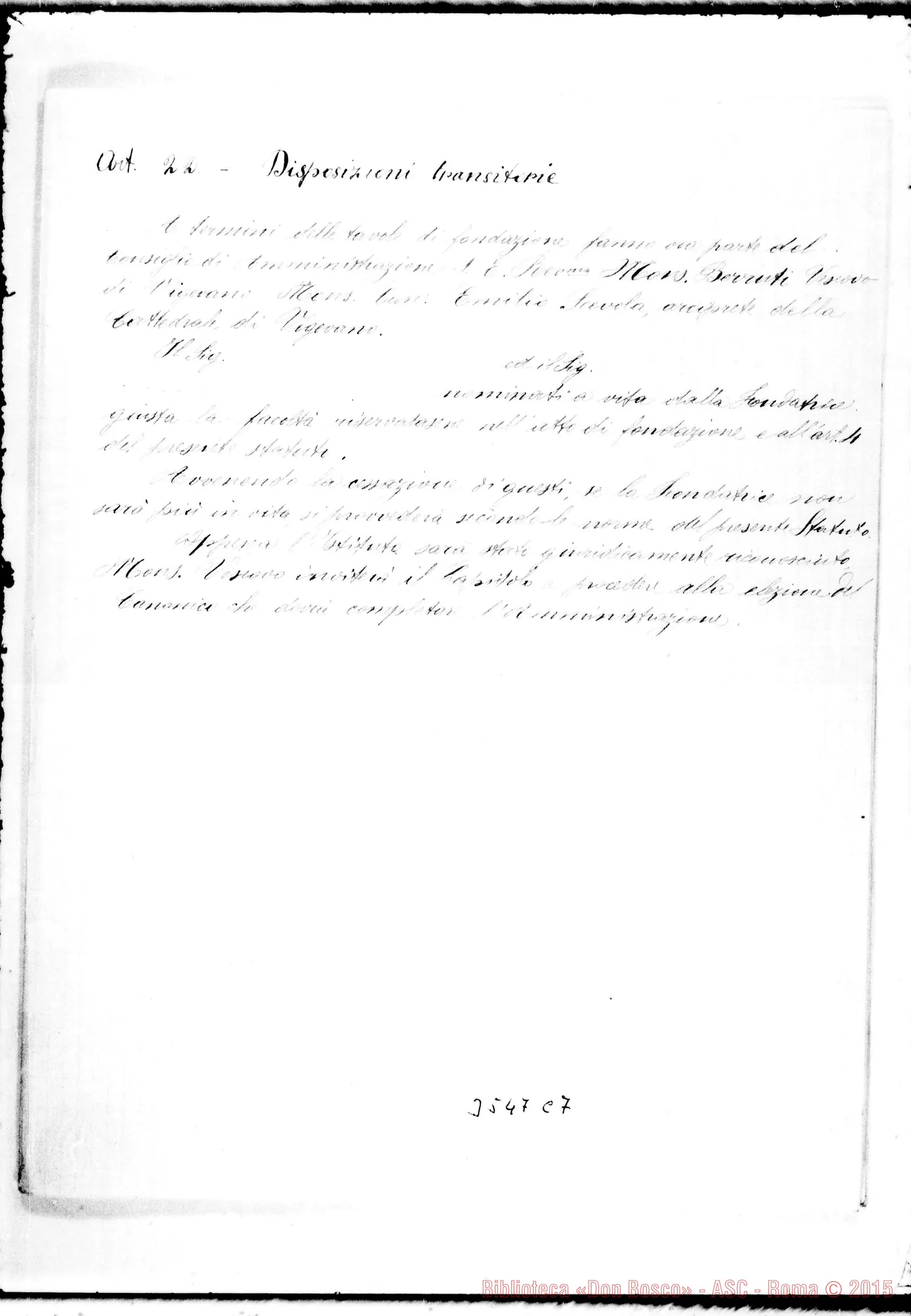 Fotogramma C 7 — Statuto Organico dellTstituto Negrone