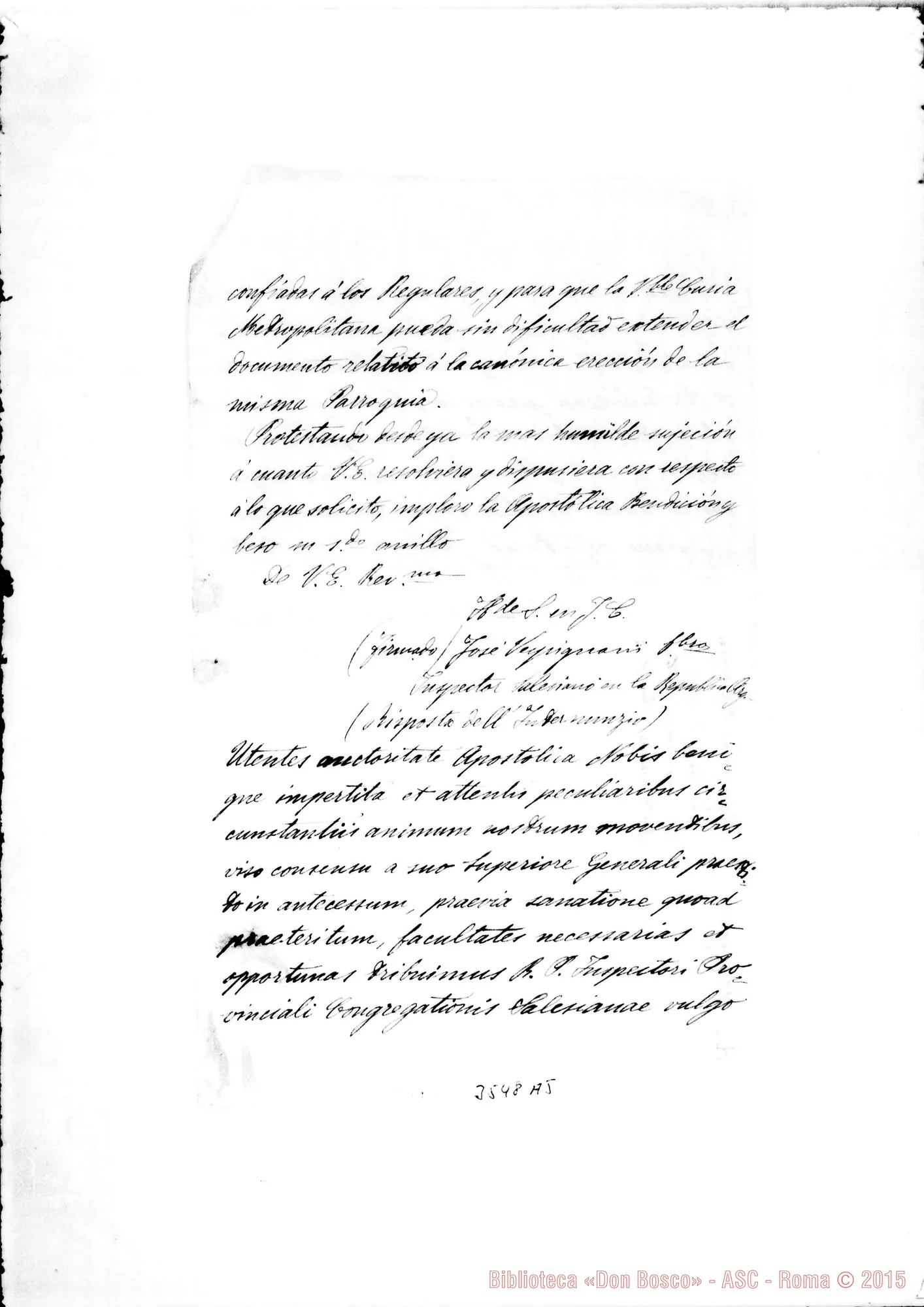 Fotogramma A 5 — Supplica A Mons. Sabatucci con risposta delPInternunzio. Copia. Apr. 1901