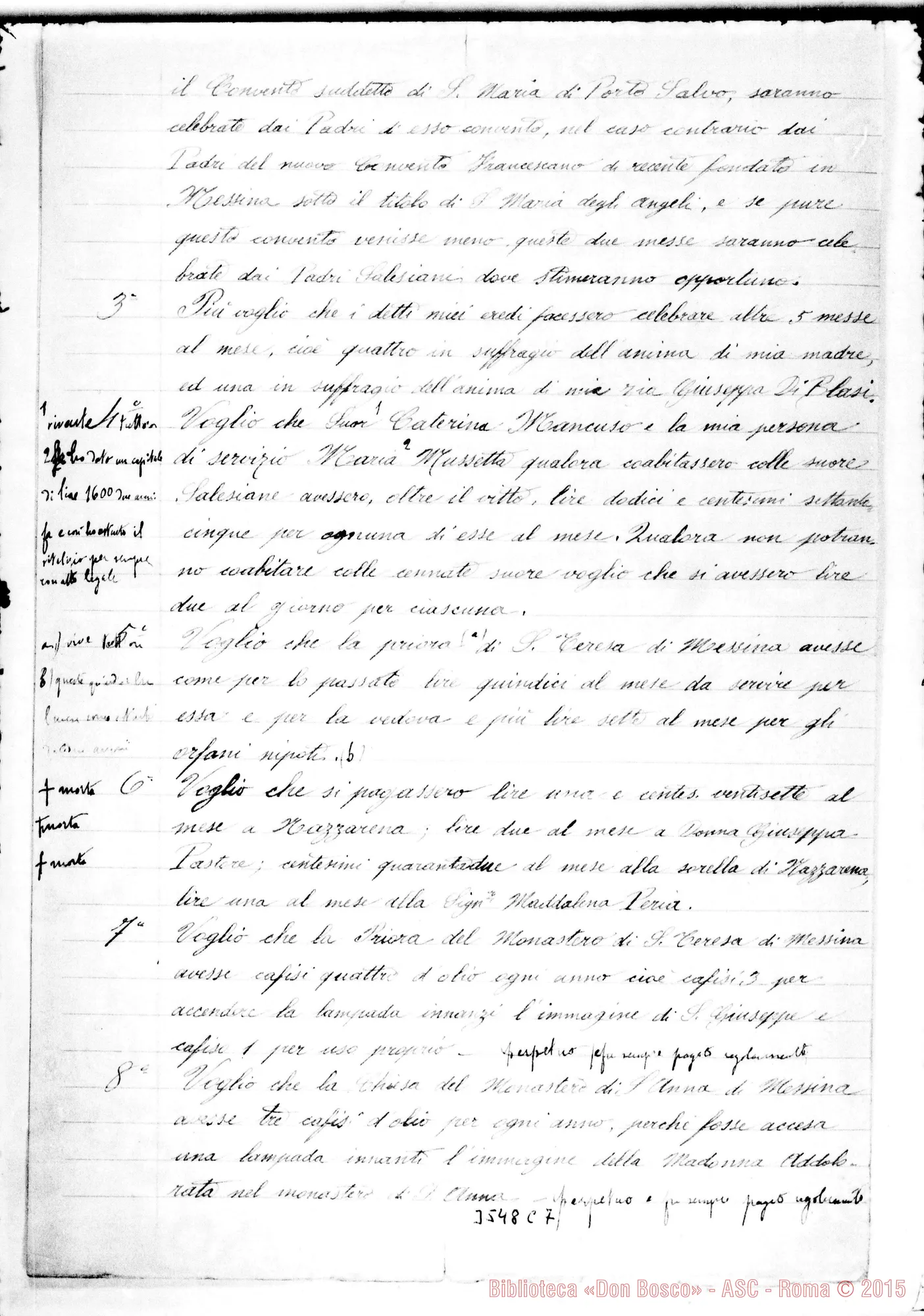 Fotogramma C 7 — Catania: Successione Marini: Convenzione privata, il 24-04-1889 Autogr. Rua