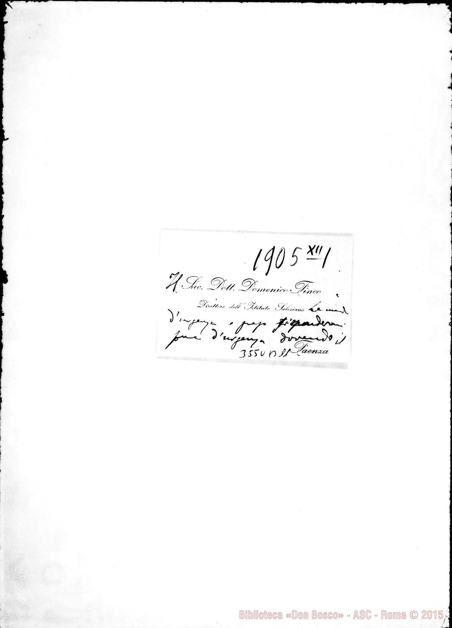 Fotogramma B 11 — Don Domenico Fineo: biglietto da visita