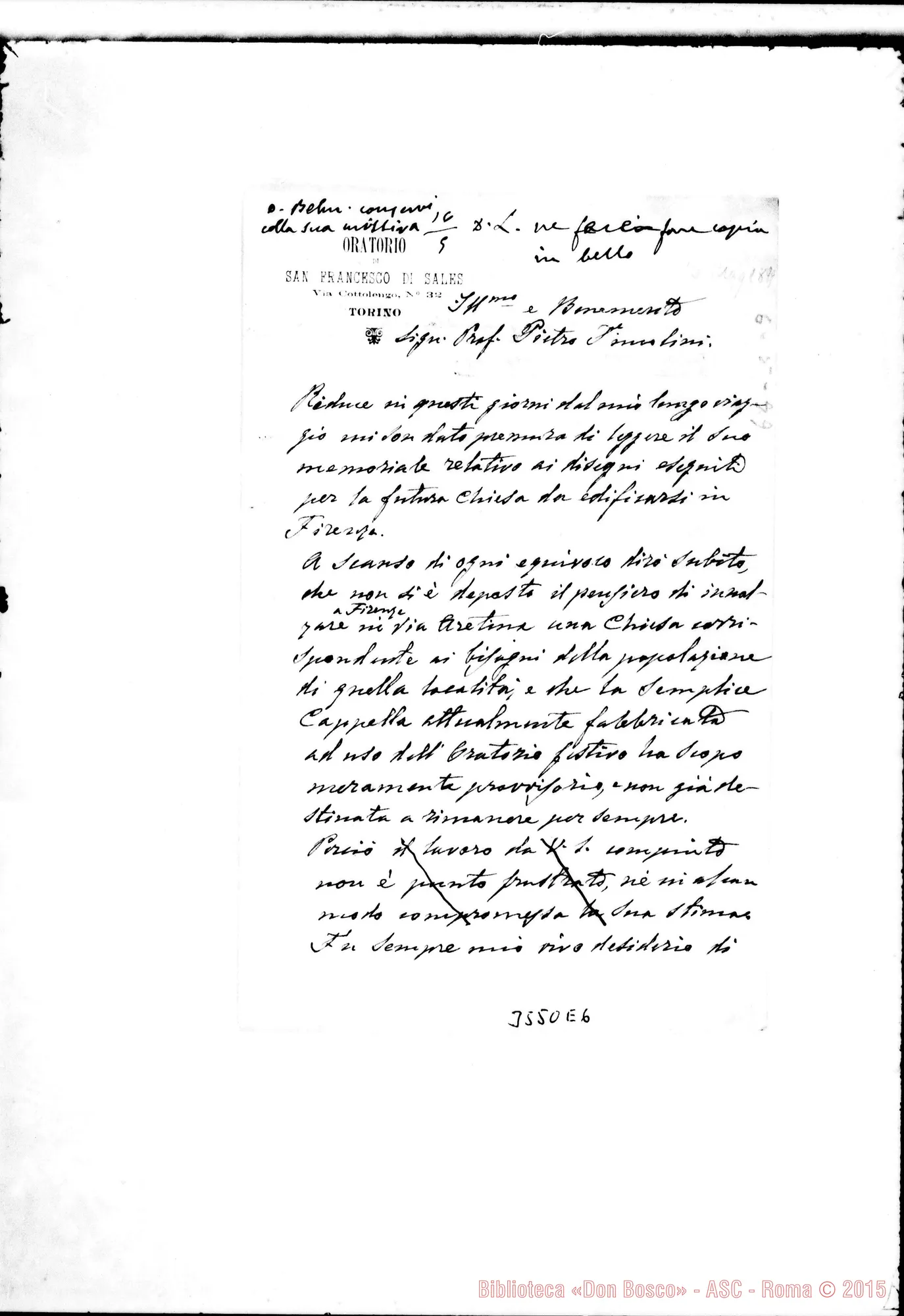 Fotogramma E 6 — Don Rua-Pietro Fincolini. Torino, 6-05-1899. Firma autogr. Rua