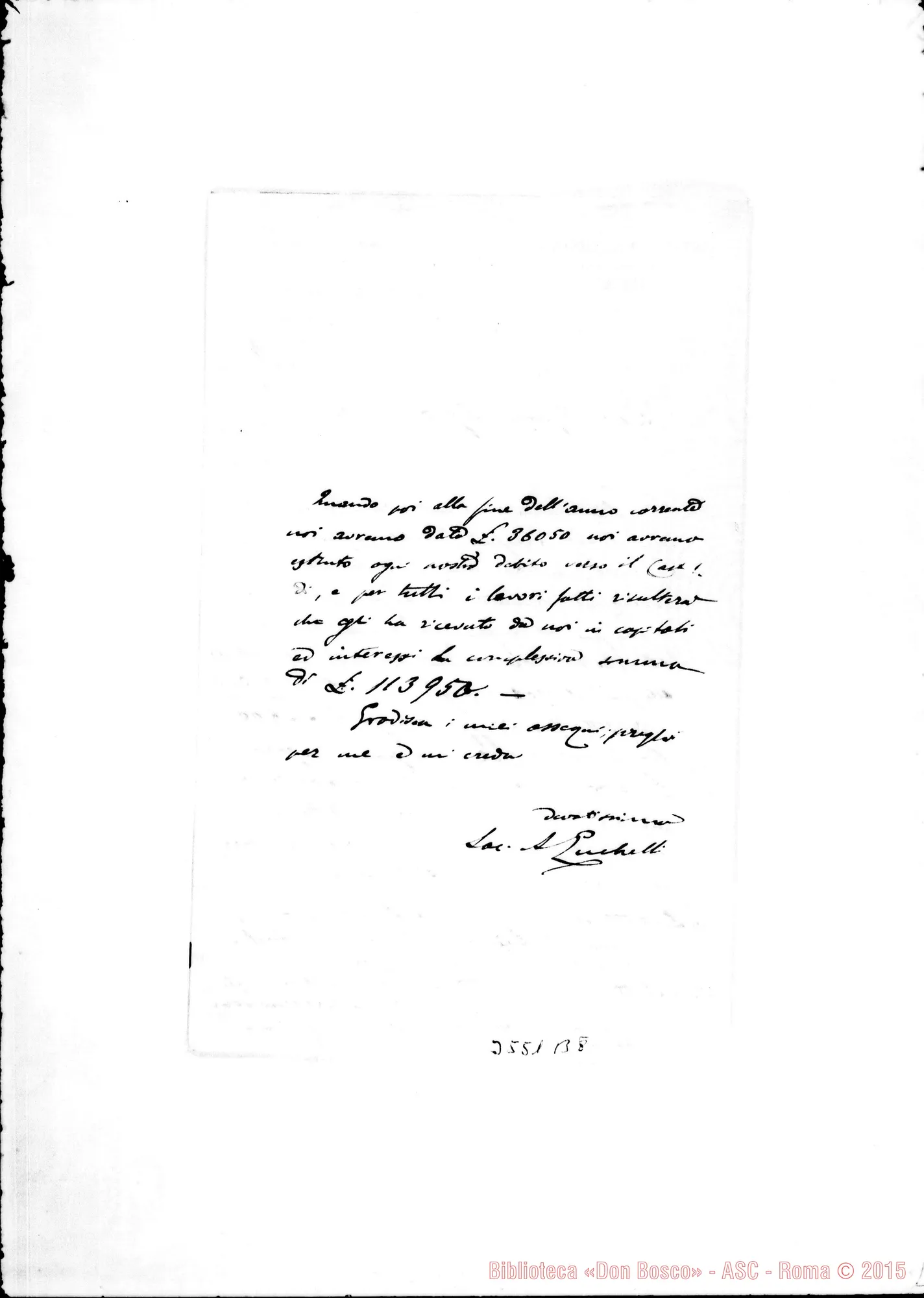 Fotogramma B 8 — Don Luchelli-Don Rinaldi. Firenze, 12-11-1902 Autogr. Rinaldi