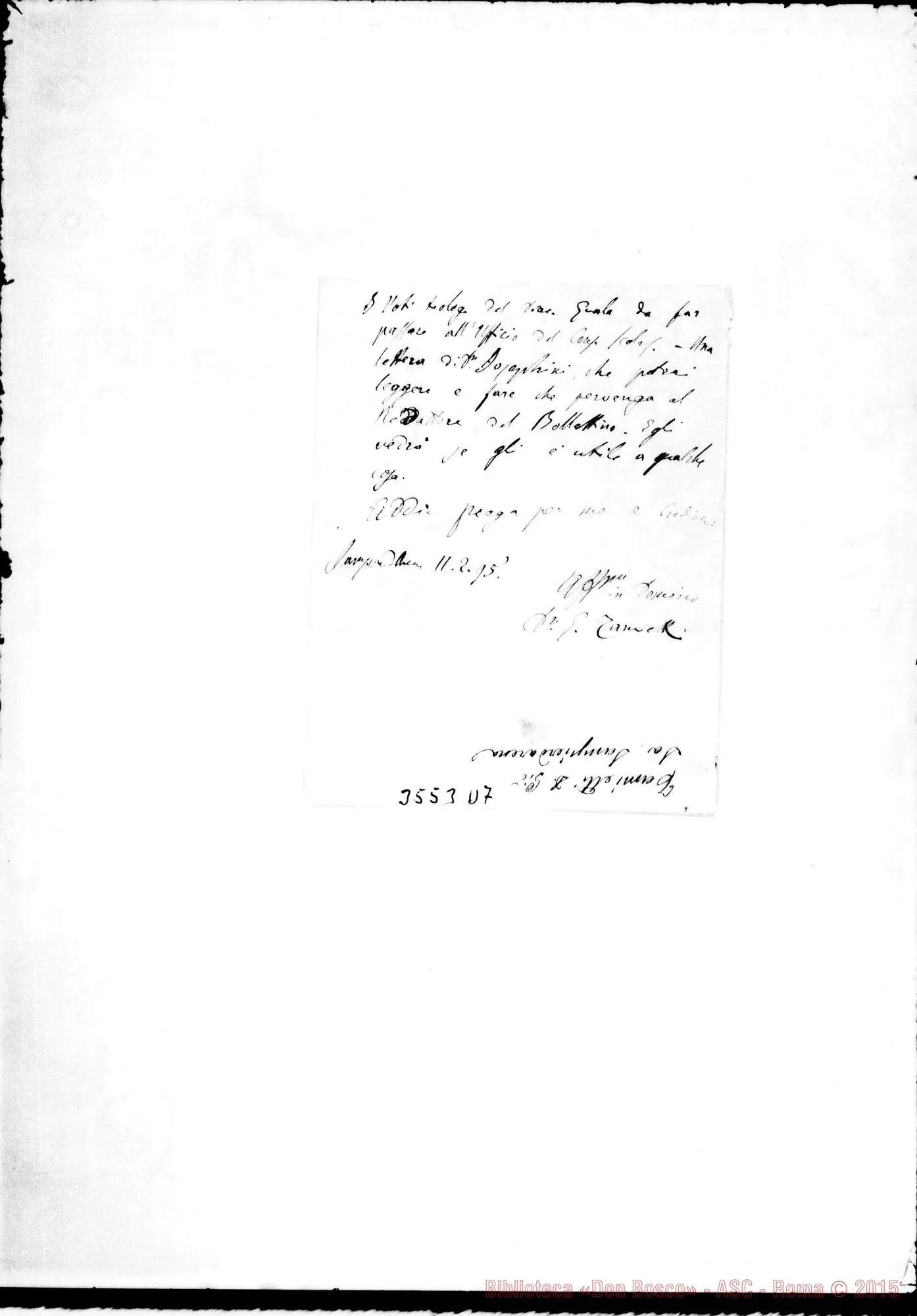 Fotogramma D 7 — Don Tamietti-Don Belmonte. Sampierdarena, 11-02-1895