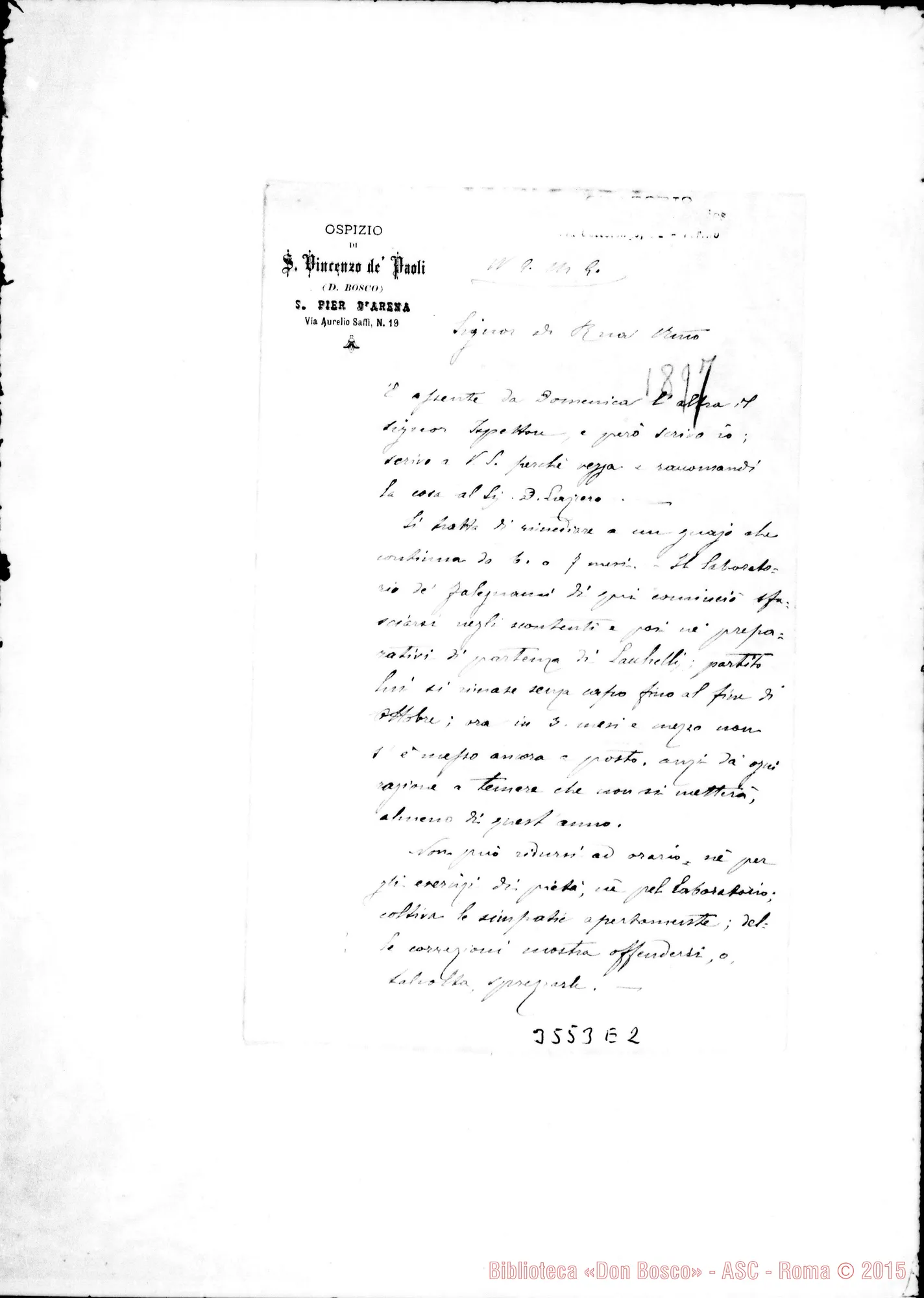 Fotogramma E 2 — Don Giuseppe Cagliero-Don Rua. Sampierdarena, senza data