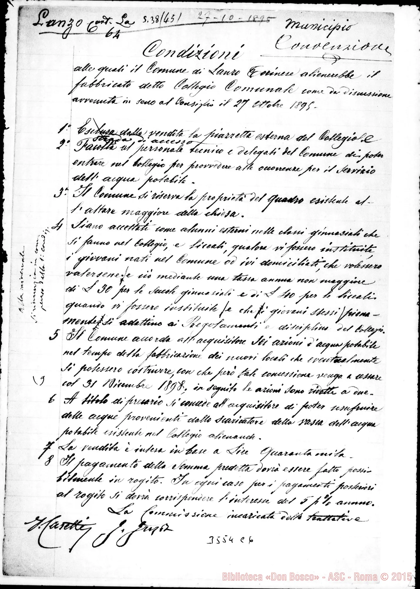 Fotogramma C 6 — Condizioni di vendita Ms. autogr. Rua