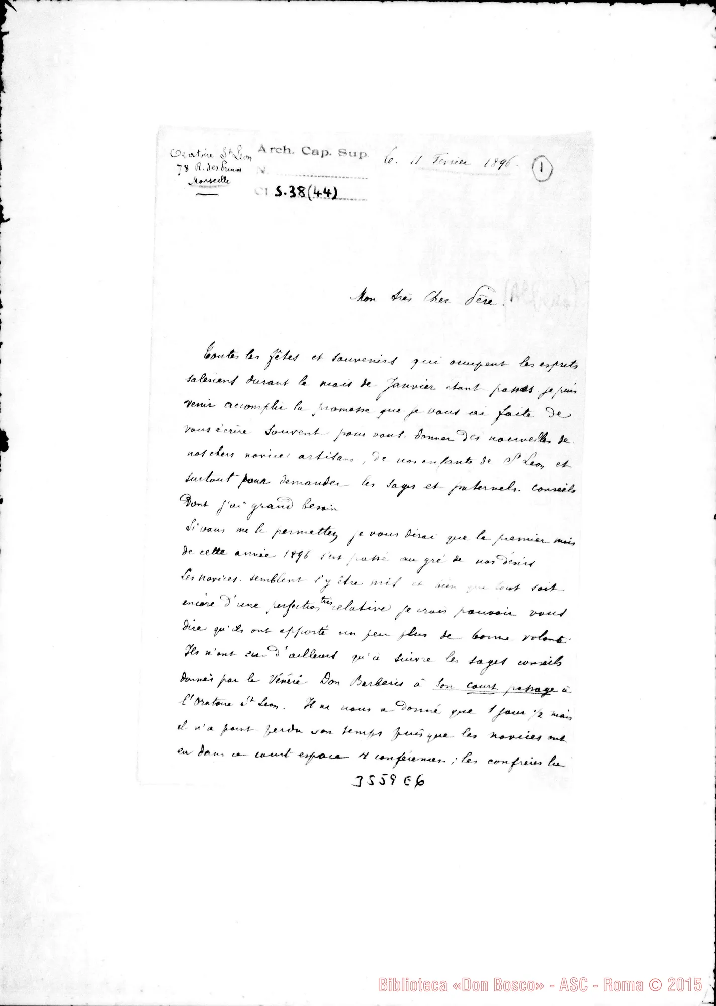 Fotogramma E 6 — Don A. Roussel-Don Albera. Marseille, 6-02-1896