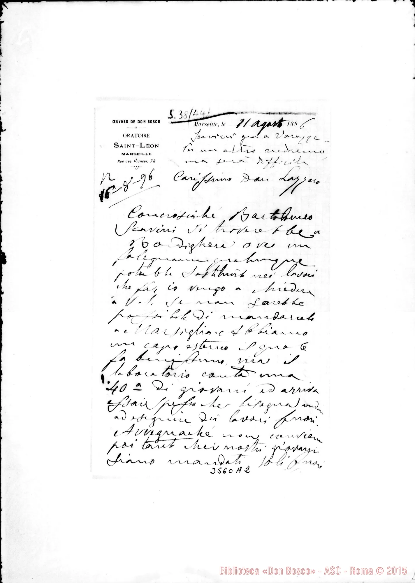 Fotogramma A 2 — Don Bologna-Don Lazzero. Marseille, 21-08-1896