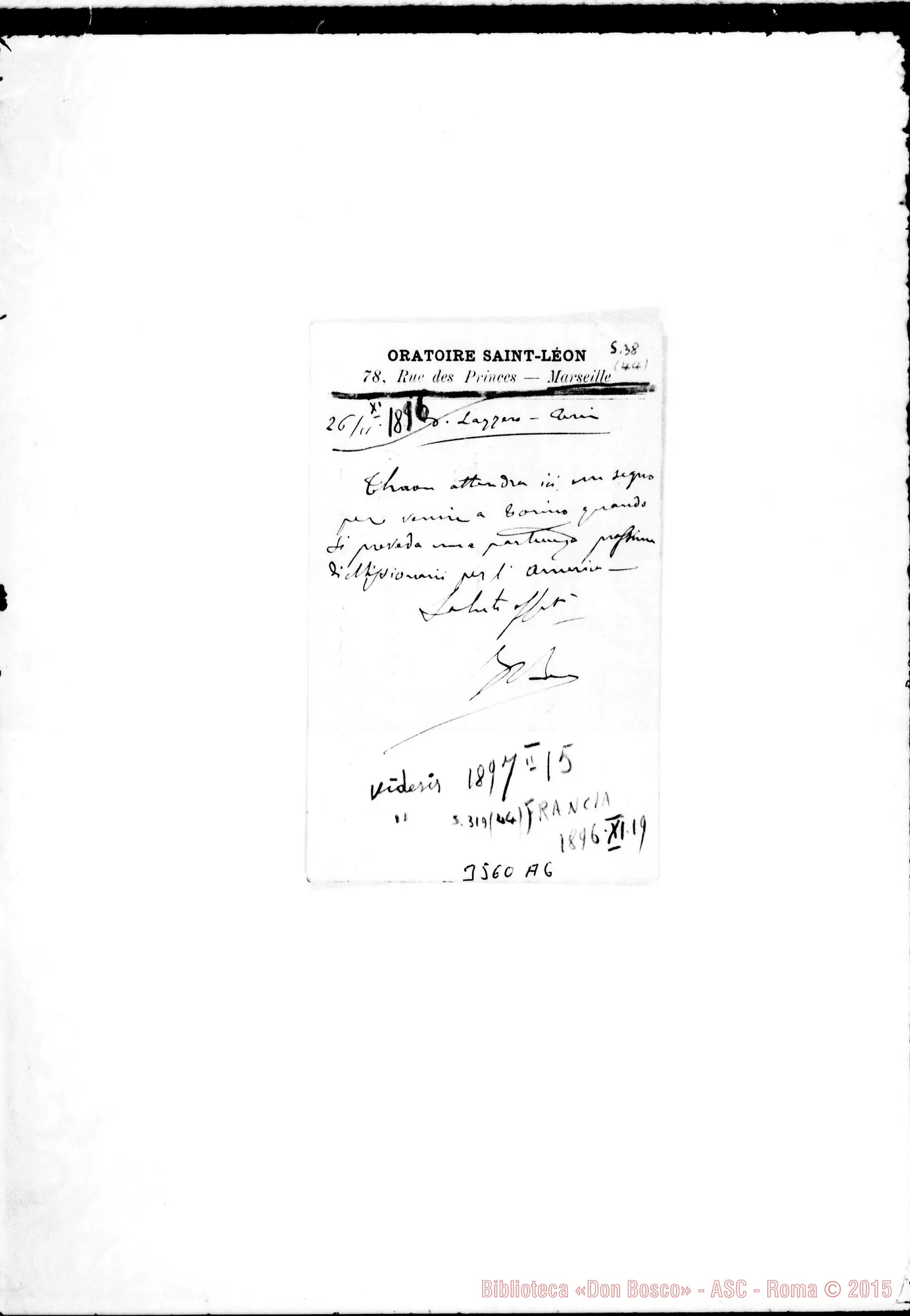 Fotogramma A 6 — Don Bologna-Don Lazzero. Marseille, 26-11-1896