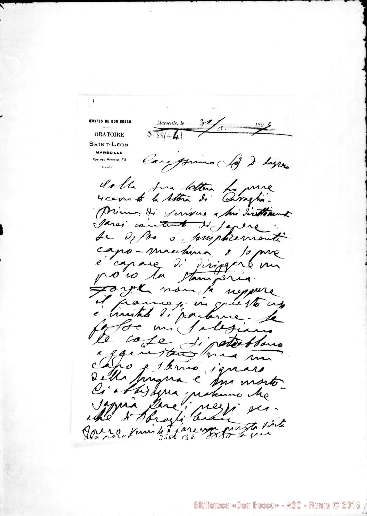 Fotogramma B 2 — Don Bologna-Don Lazzero. Marseille, 30-03-1897