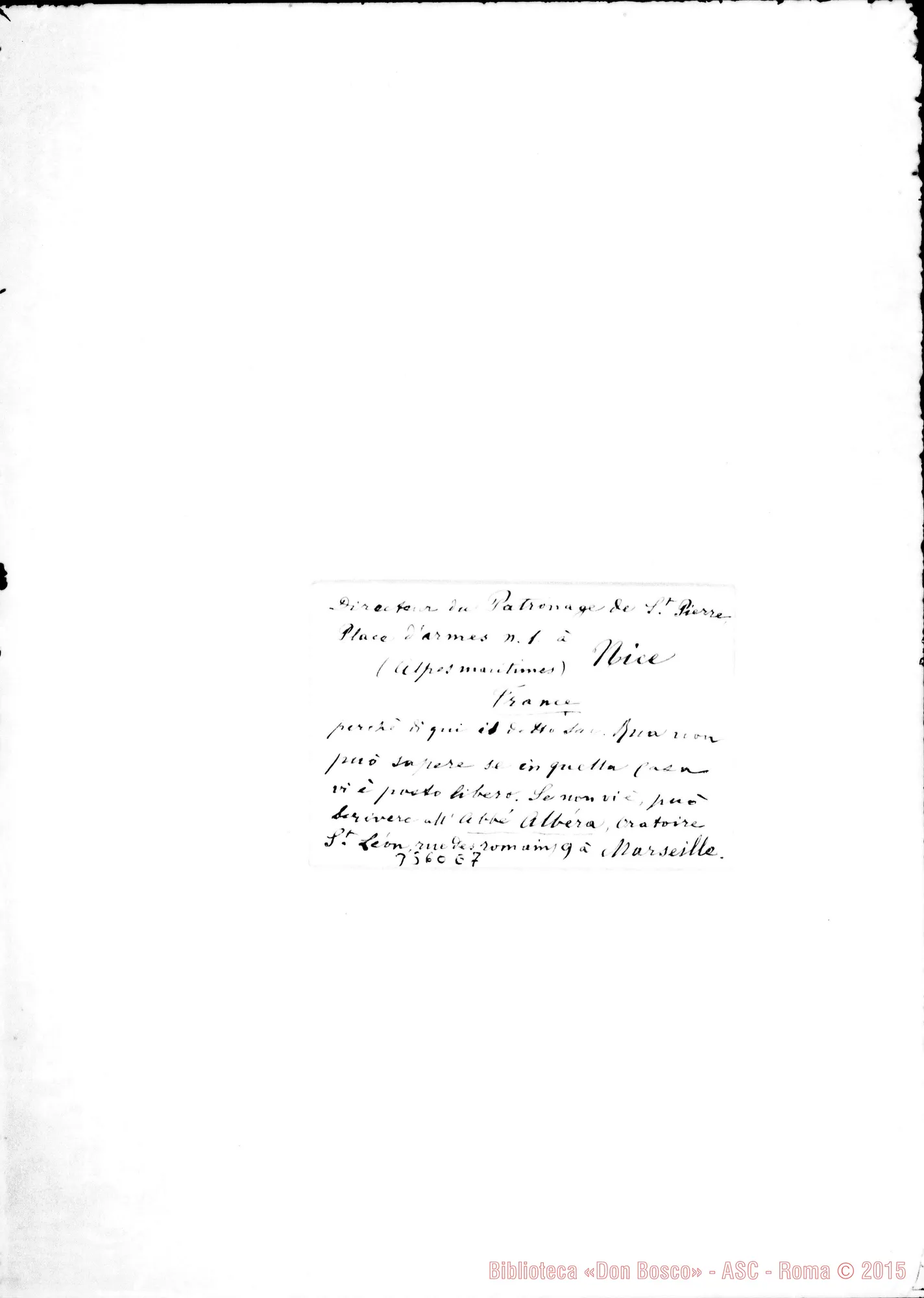 Fotogramma E 7 — Biglietto da visita dell’11-11-1890