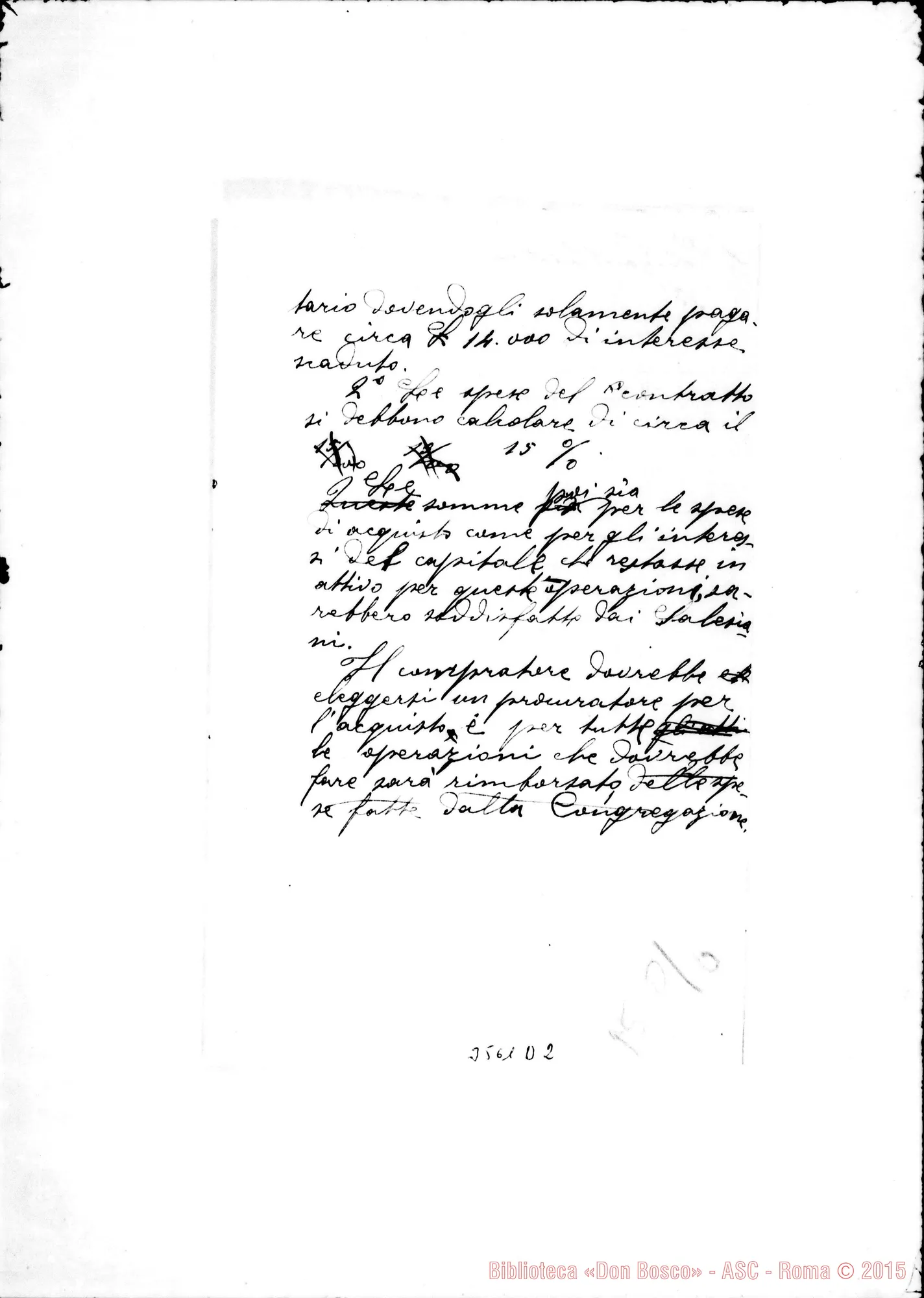 Fotogramma D 2 — Note sul patronato di Nice. Autogr. Rinaldi