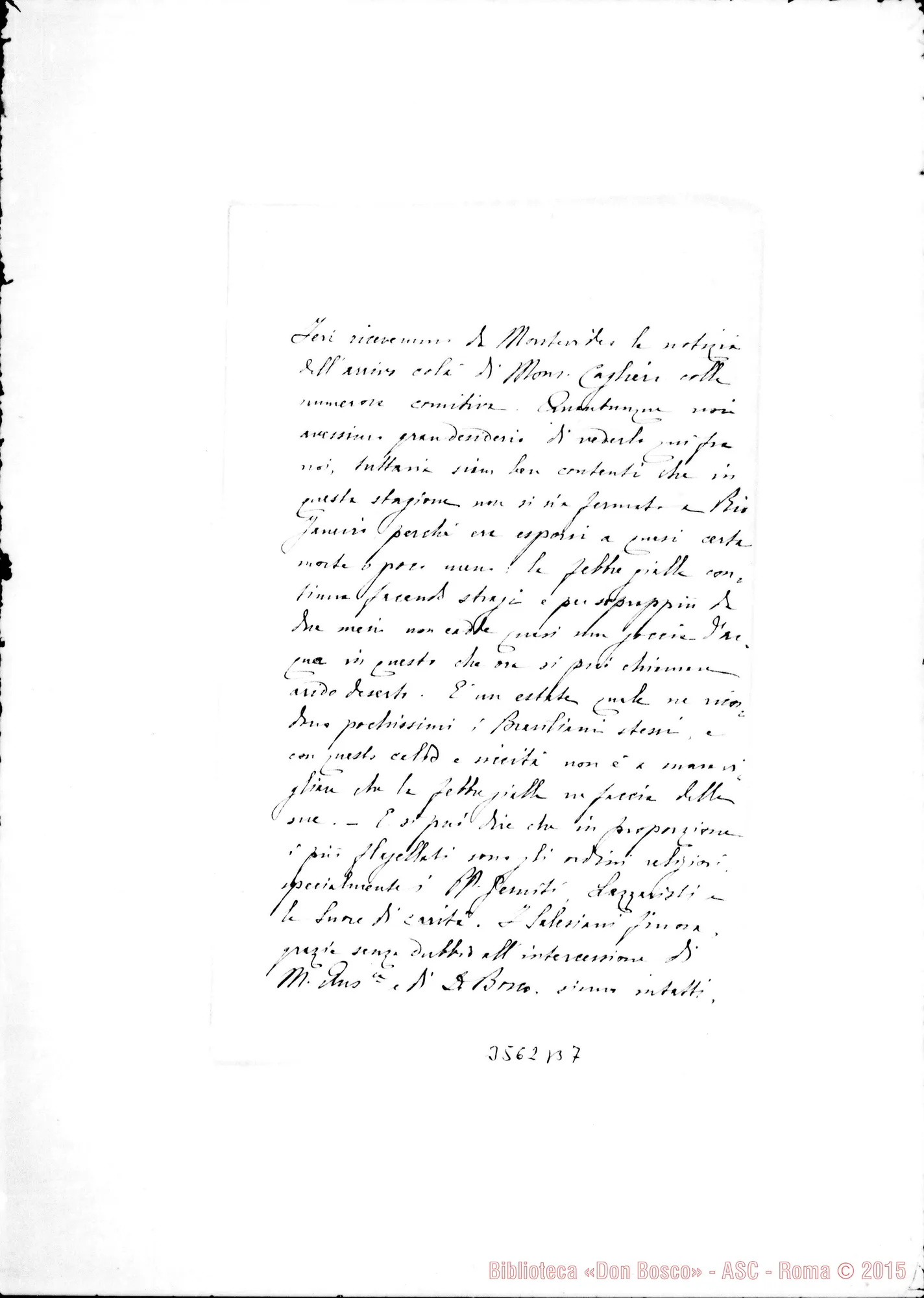 Fotogramma B 7 — Don Pietro Rota-Don Rua. Niterói, 26-02-1889 Autogr. Rua