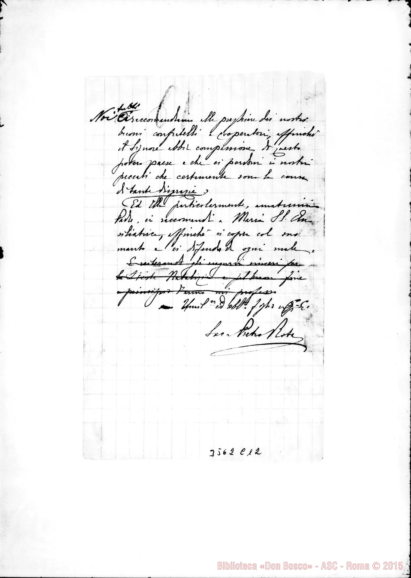 Fotogramma C 12 — Don Pietro Rota-Don Rua. Niterói, 1-12-1893 Autogr. Rua