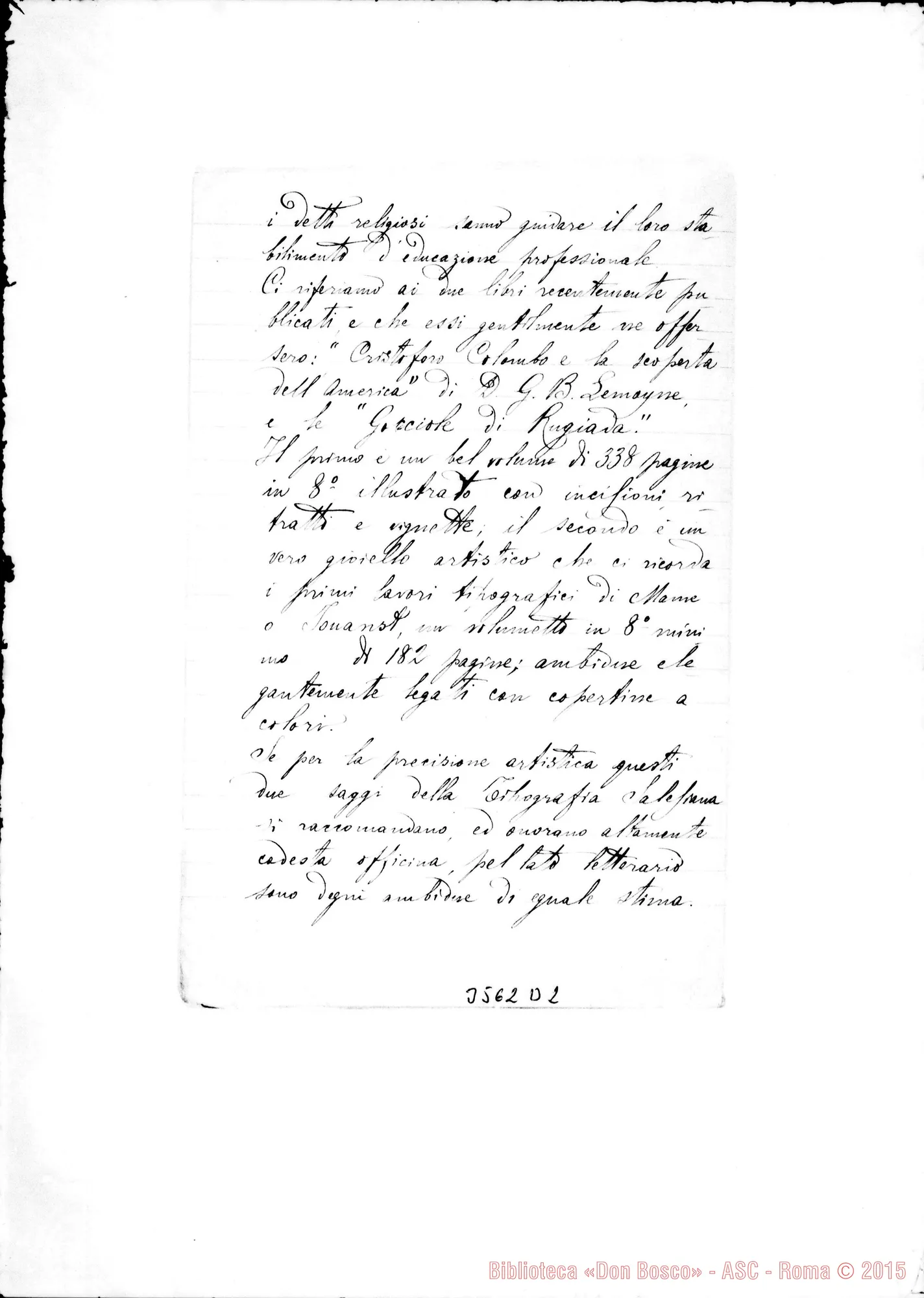 Fotogramma D 2 — Trascrizione di alcuni art. di giornali sulla tipografia sai. A Niterói. Nov. 1894 Autogr. Rua