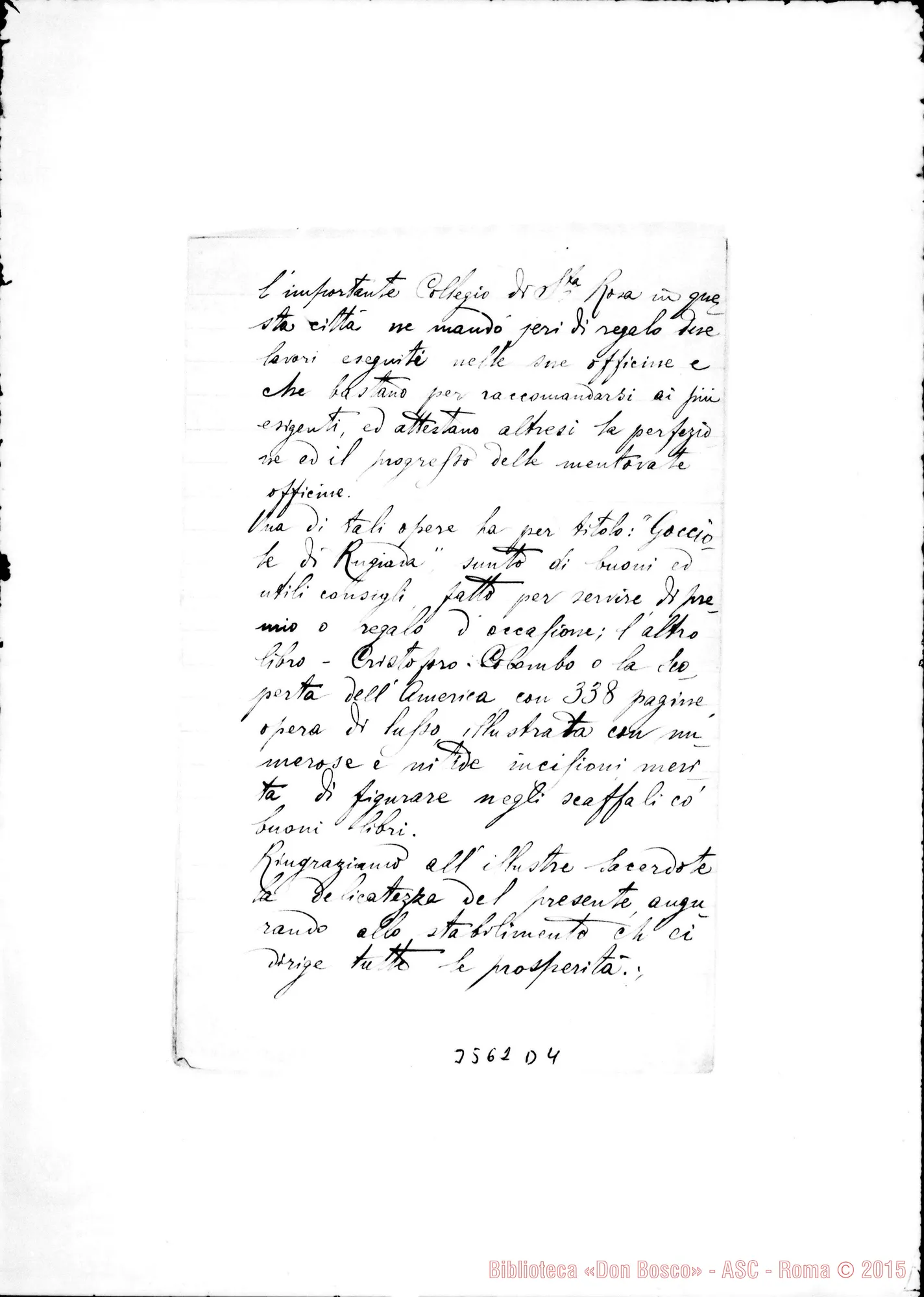 Fotogramma D 4 — Trascrizione di alcuni art. di giornali sulla tipografia sai. A Niterói. Nov. 1894 Autogr. Rua