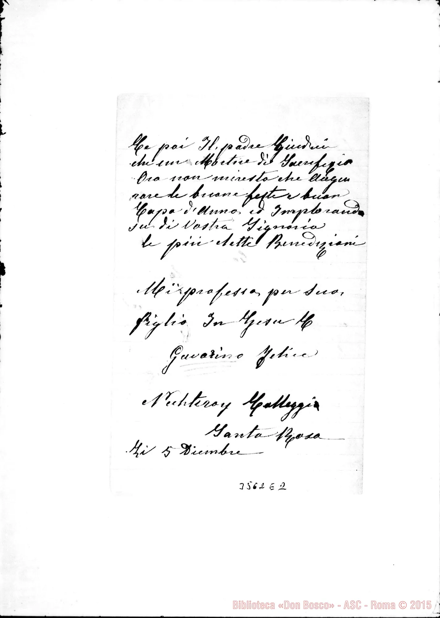 Fotogramma E 2 — Coad. Gavarino Felice-Don Rua. Niterói, 5-12-1895